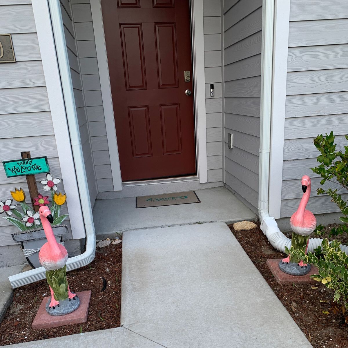 25" Standing Pink Flamingo Outdoor Garden Statue