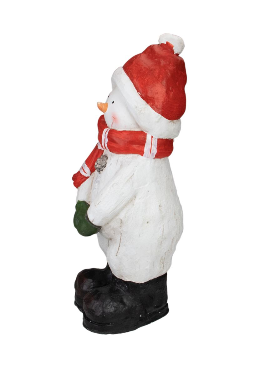 17Inch White and Red Snowman Christmas Tabletop Decoration
