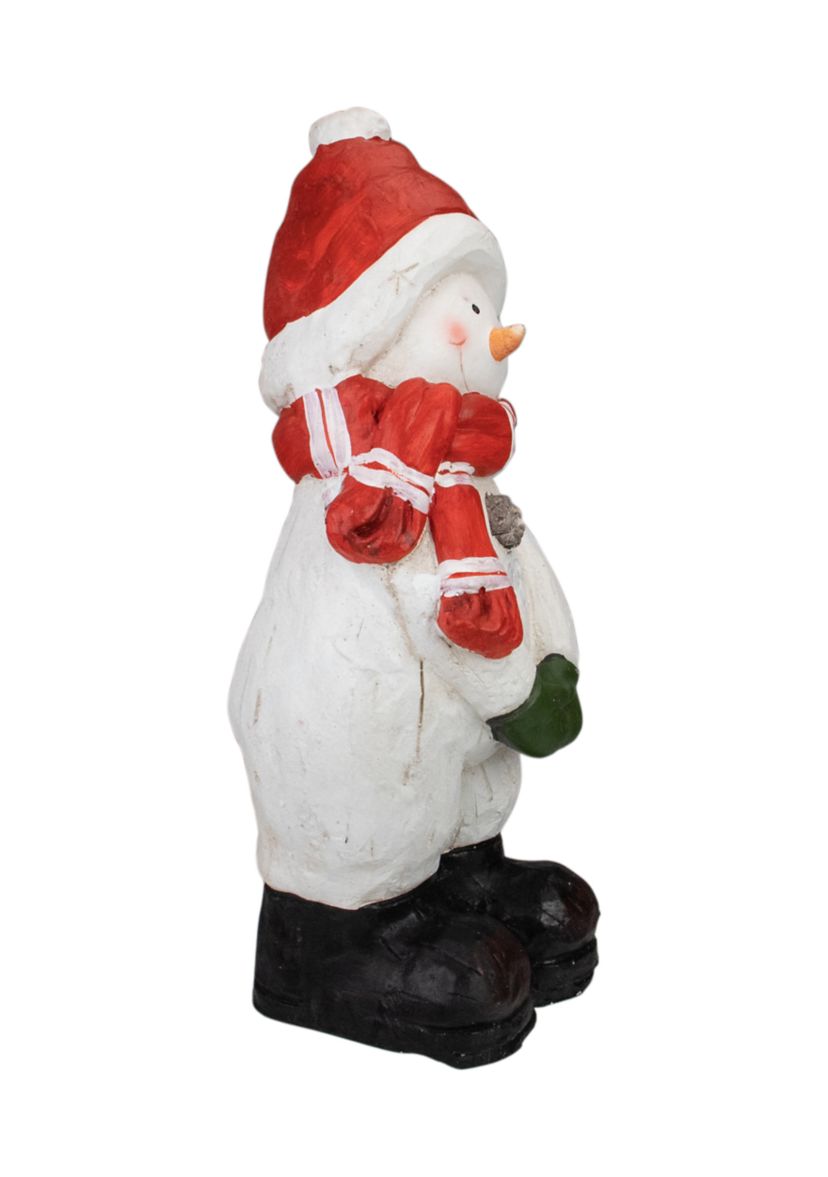 17Inch White and Red Snowman Christmas Tabletop Decoration