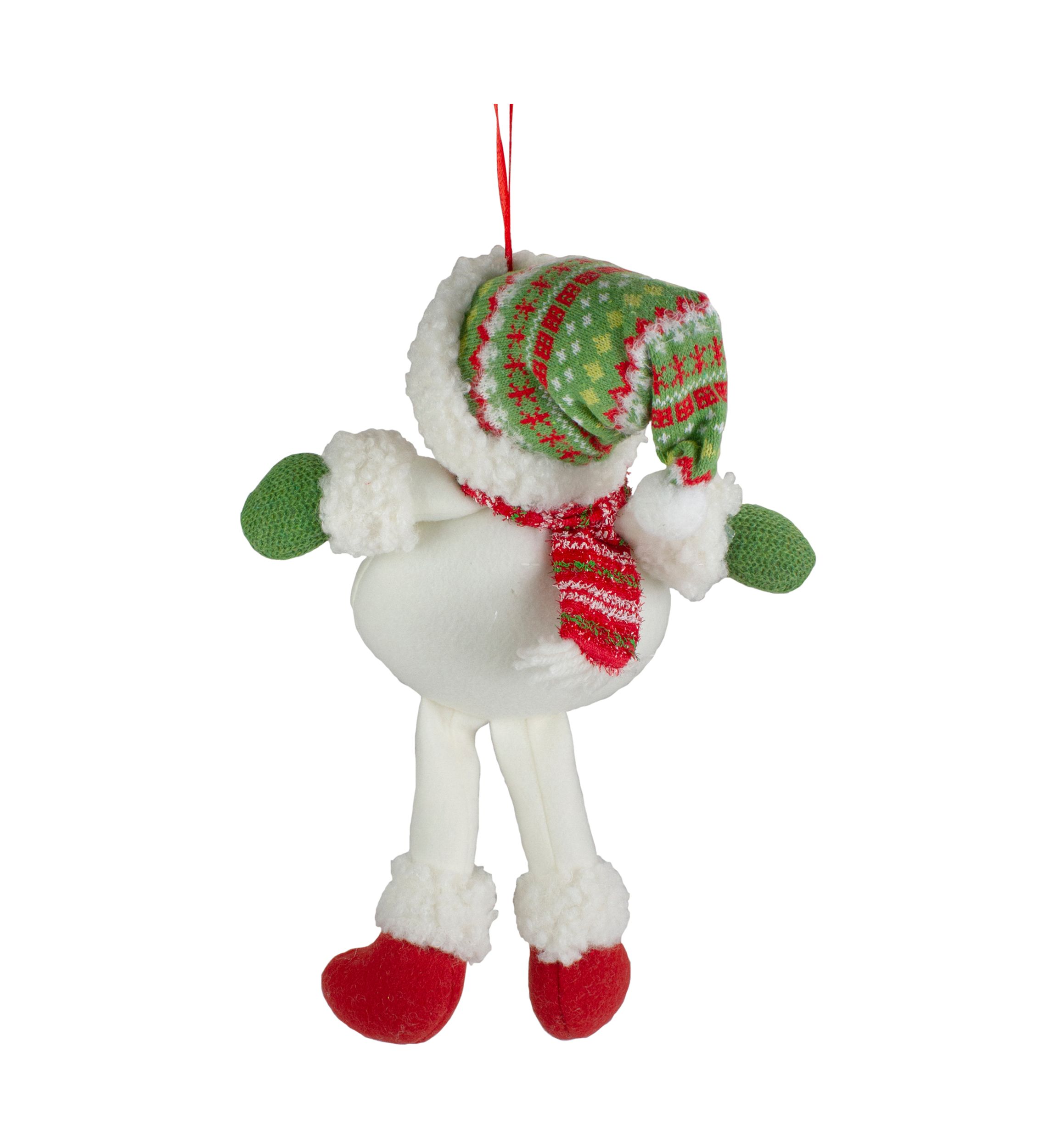 13Inch Jolly Smiling Plush Snowman Hanging Christmas Ornament