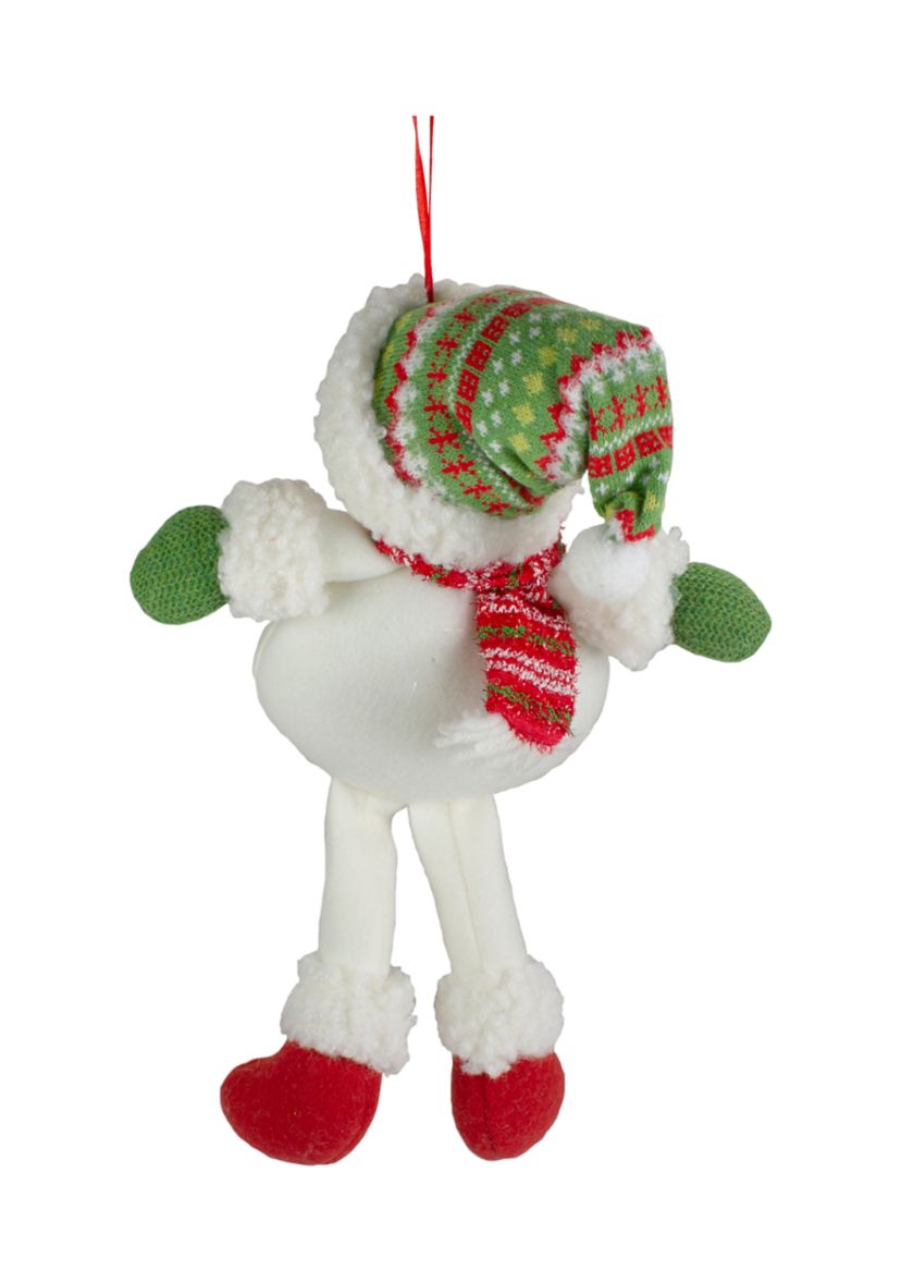 13Inch Jolly Smiling Plush Snowman Hanging Christmas Ornament