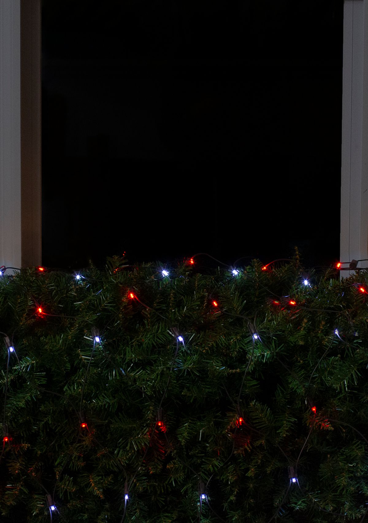 4 x 6 Red and White Micro LED Net Style Christmas Lights  Brown Wire