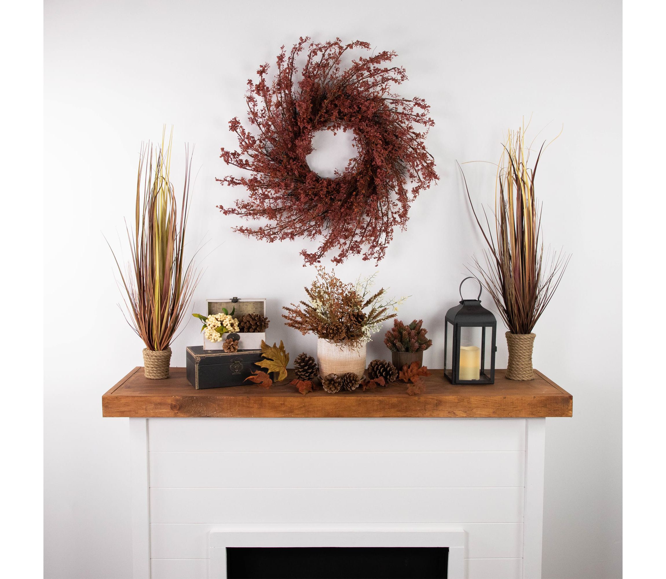 24" Autumn Harvest Burgundy Berry Artificial Wreath - Unlit
