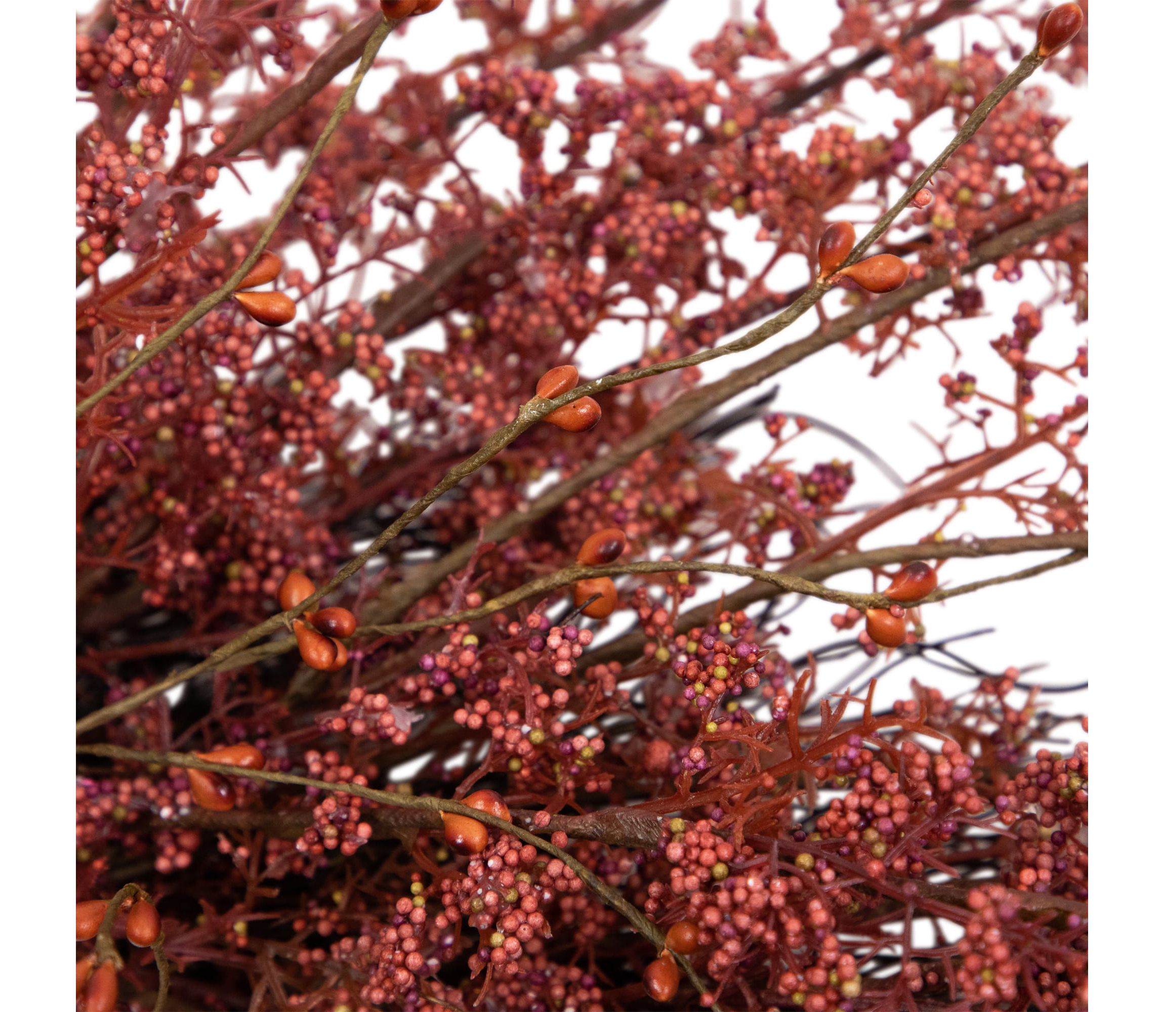 24" Autumn Harvest Burgundy Berry Artificial Wreath - Unlit