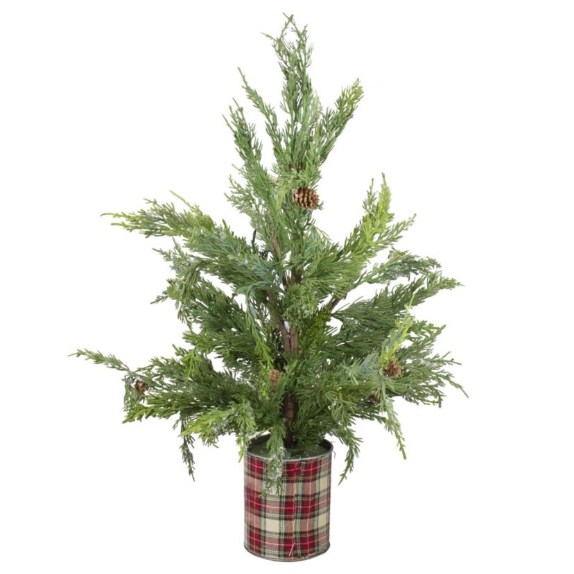 Real Touch™️ Potted Iced Cedar Artificial Christmas Tree - 24" - Unlit