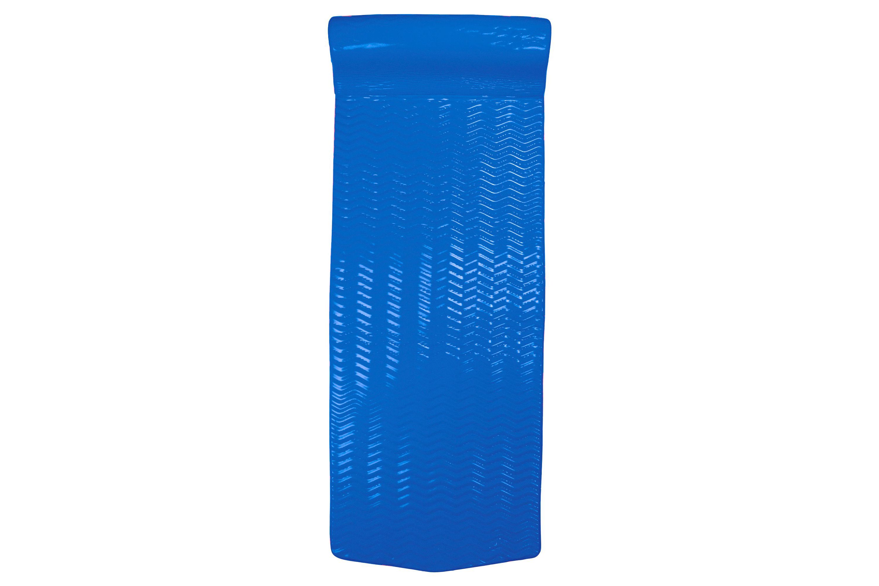 74" Blue Floating Foam Swimming Pool Mattress Lounger with Head Rest