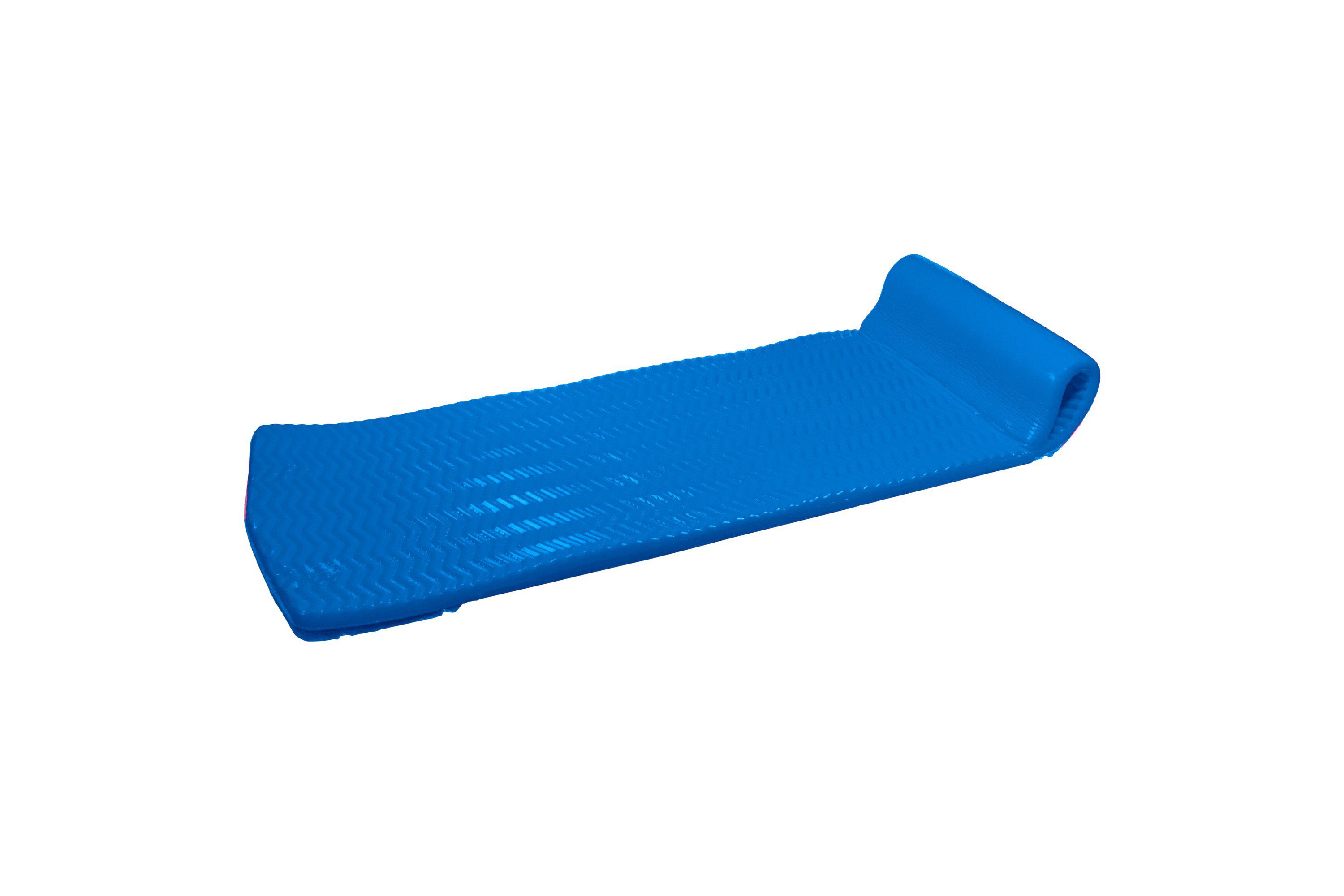 74" Blue Floating Foam Swimming Pool Mattress Lounger with Head Rest