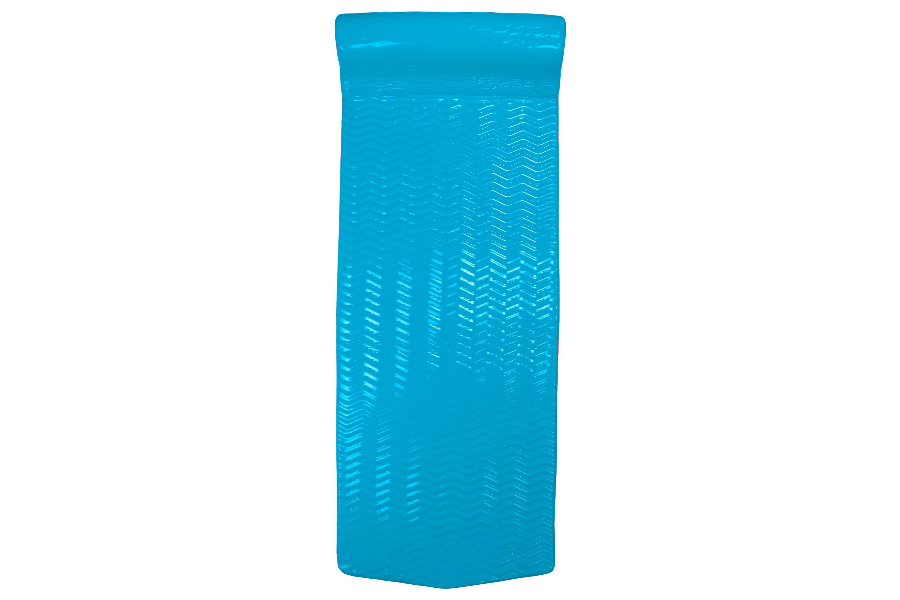 74" Icy Blue Floating Foam Swimming Pool Mattress Lounger with Head Rest