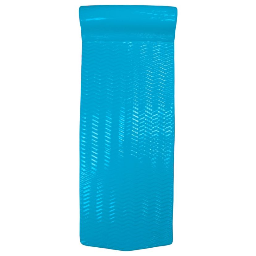 74" Icy Blue Floating Foam Swimming Pool Mattress Lounger with Head Rest