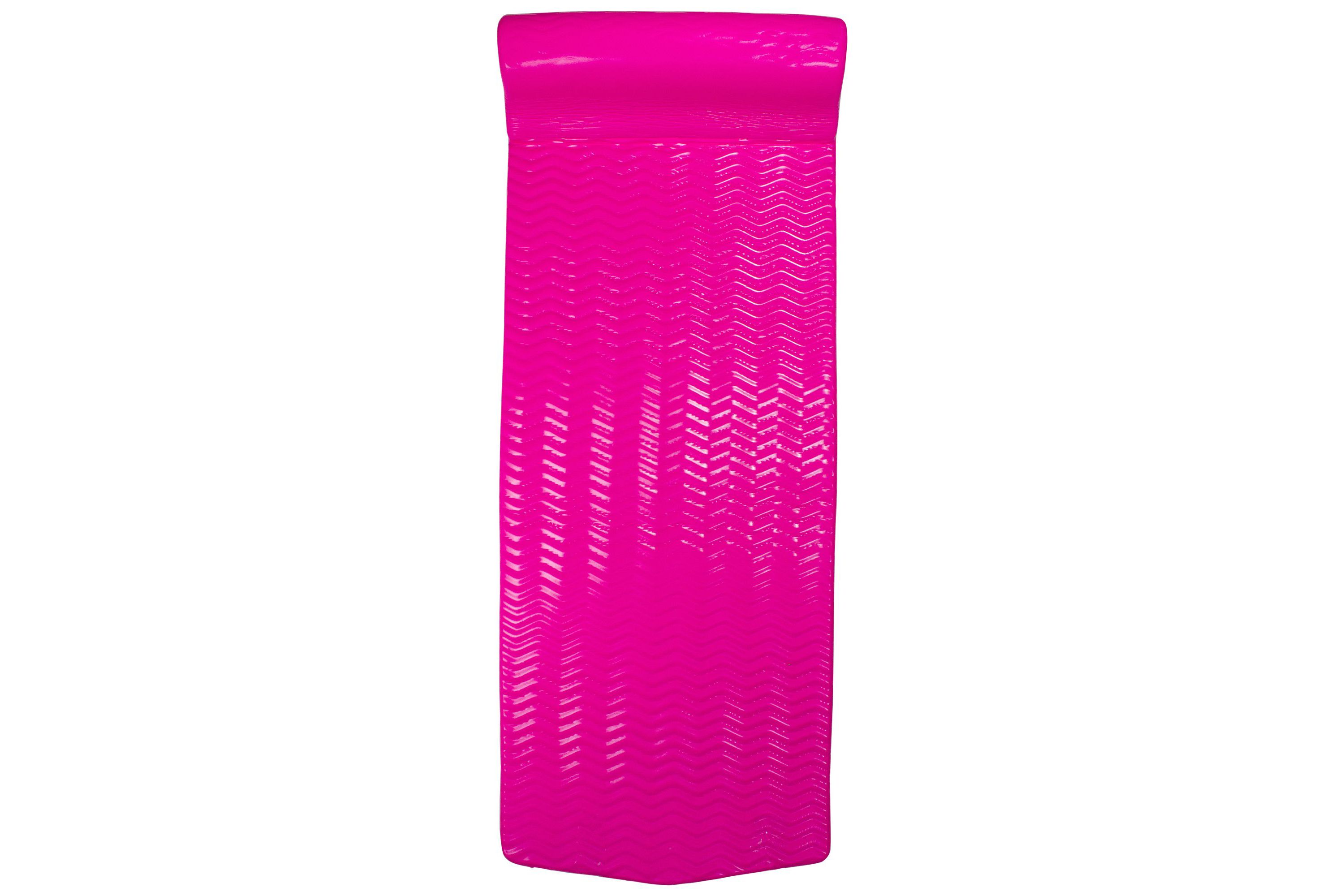 74" Pink Floating Foam Swimming Pool Mattress Lounger with Head Rest