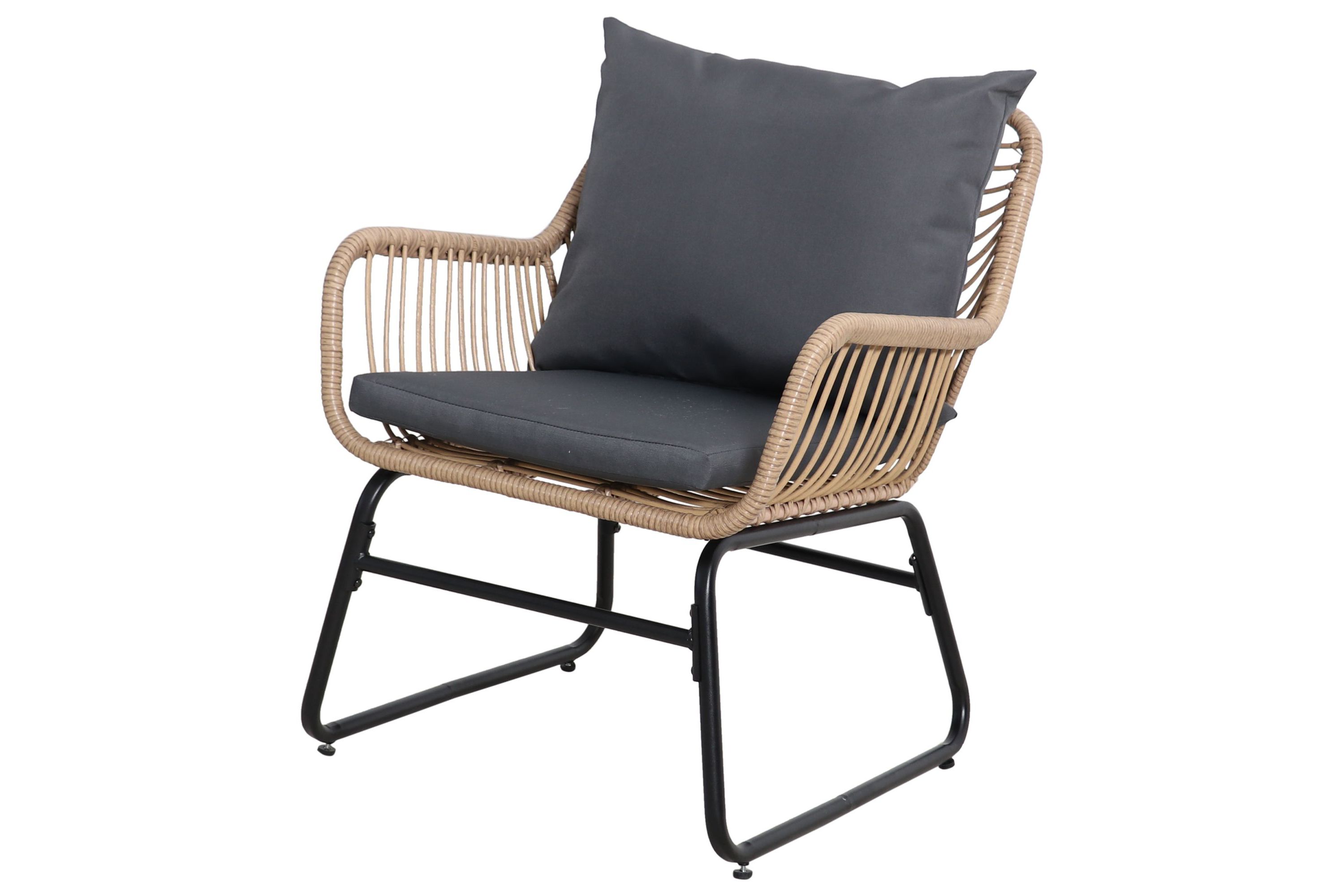 3-Piece Santa Cruz Rattan Outdoor Patio Chat Set with Cushions
