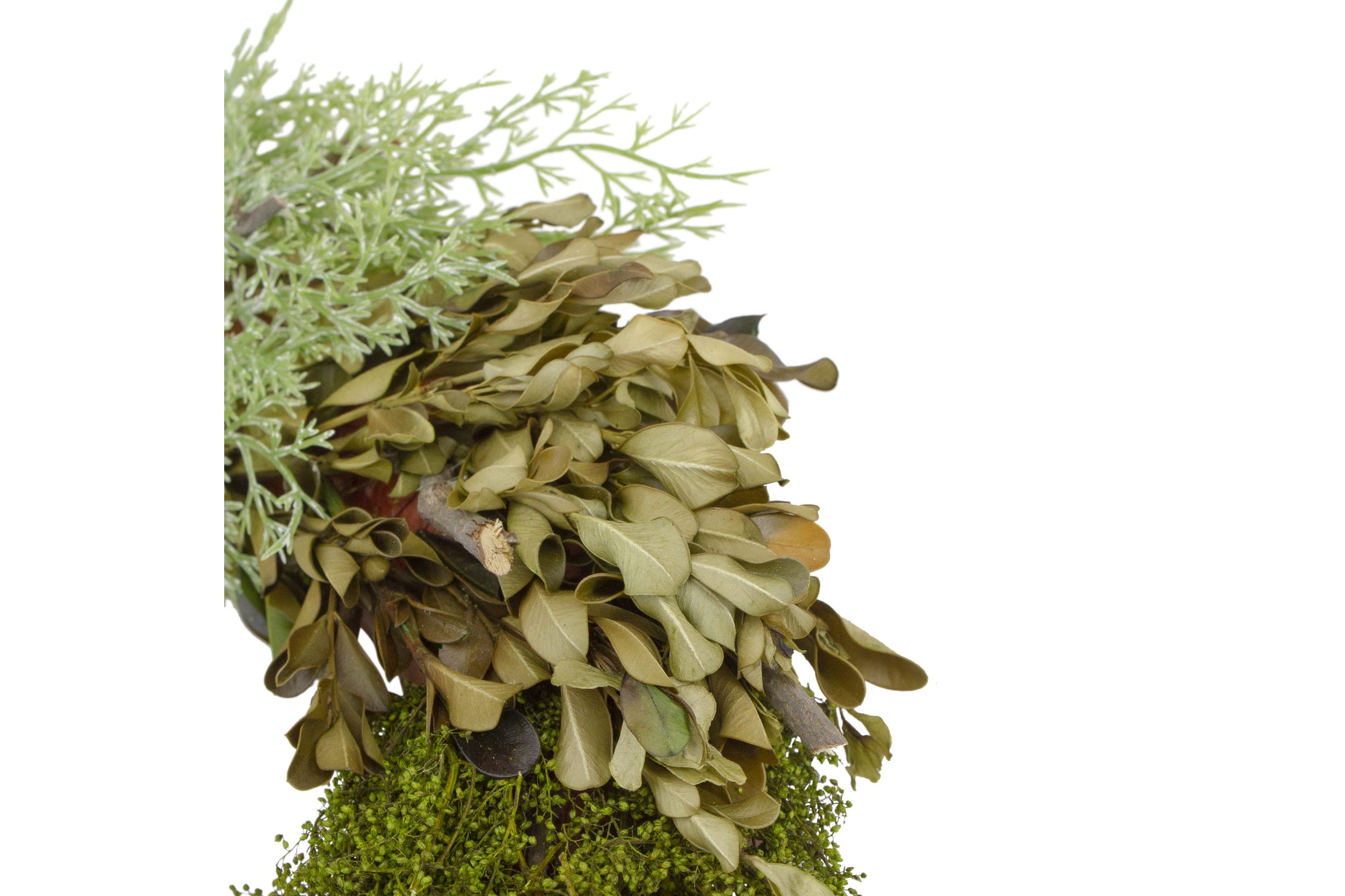 Cedar  Succulent and Day Grass Artificial Spring Wreath  Green -14-Inch