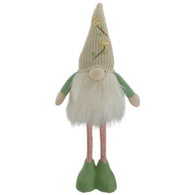 Northlight 22"" Lighted Green and Cream Standing Spring Gnome Figure with Knitted Hat -  0191296916790