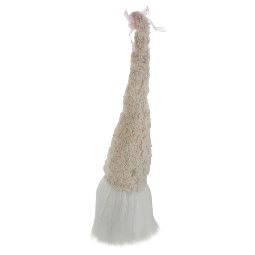 Spring Gnome Head with Bow Decoration - 21.5" - Pink and White