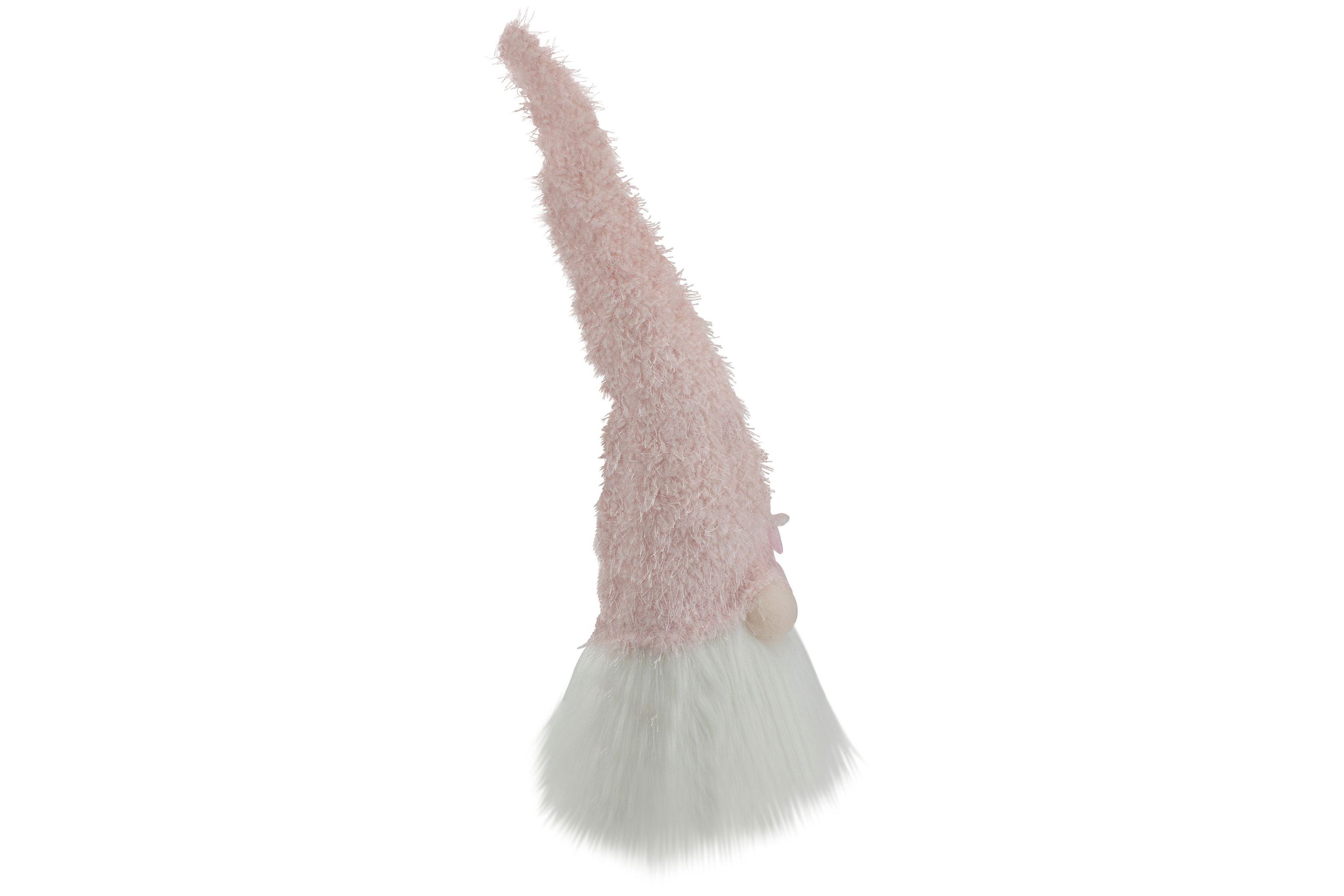 16" Pink and White Spring and Easter Gnome Table Top Head with a Blue Flower