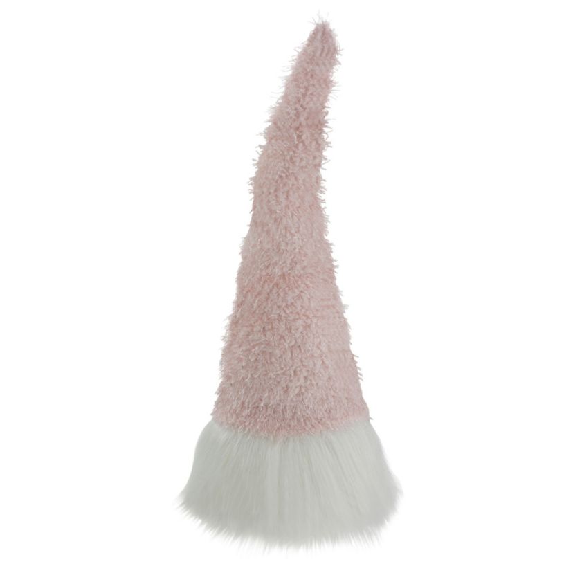 16" Pink and White Spring and Easter Gnome Table Top Head with a Blue Flower