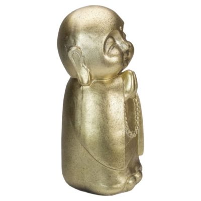 11.5" Golden Buddhist Monk Outdoor Garden Statue