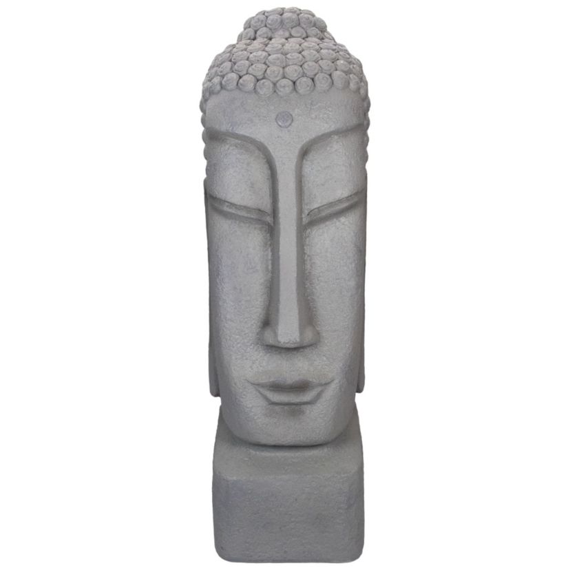 23.25" Large Buddha Head Outdoor Garden Statue