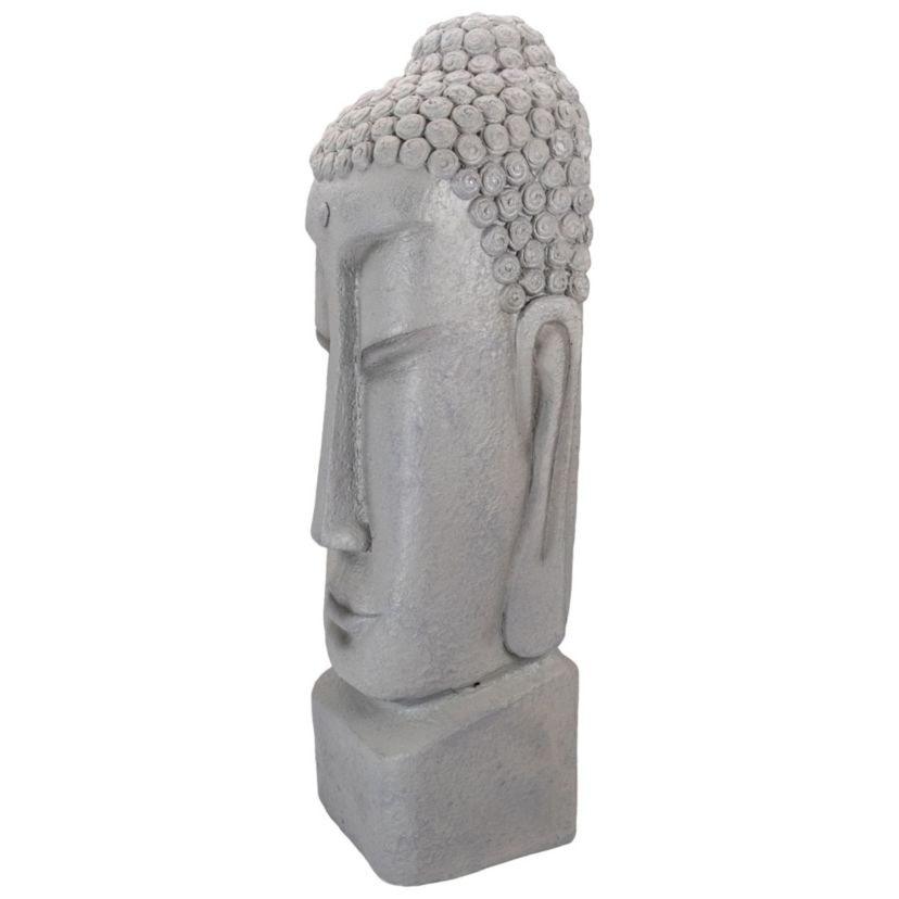 23.25" Large Buddha Head Outdoor Garden Statue