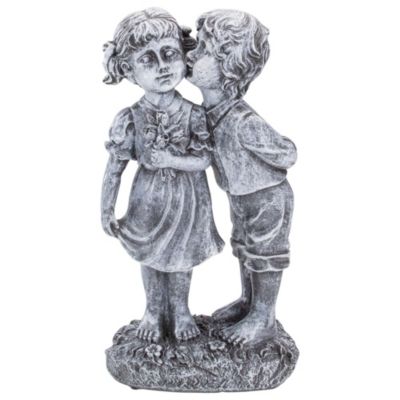 12.5" Peck on the Cheek Outdoor Garden Statue