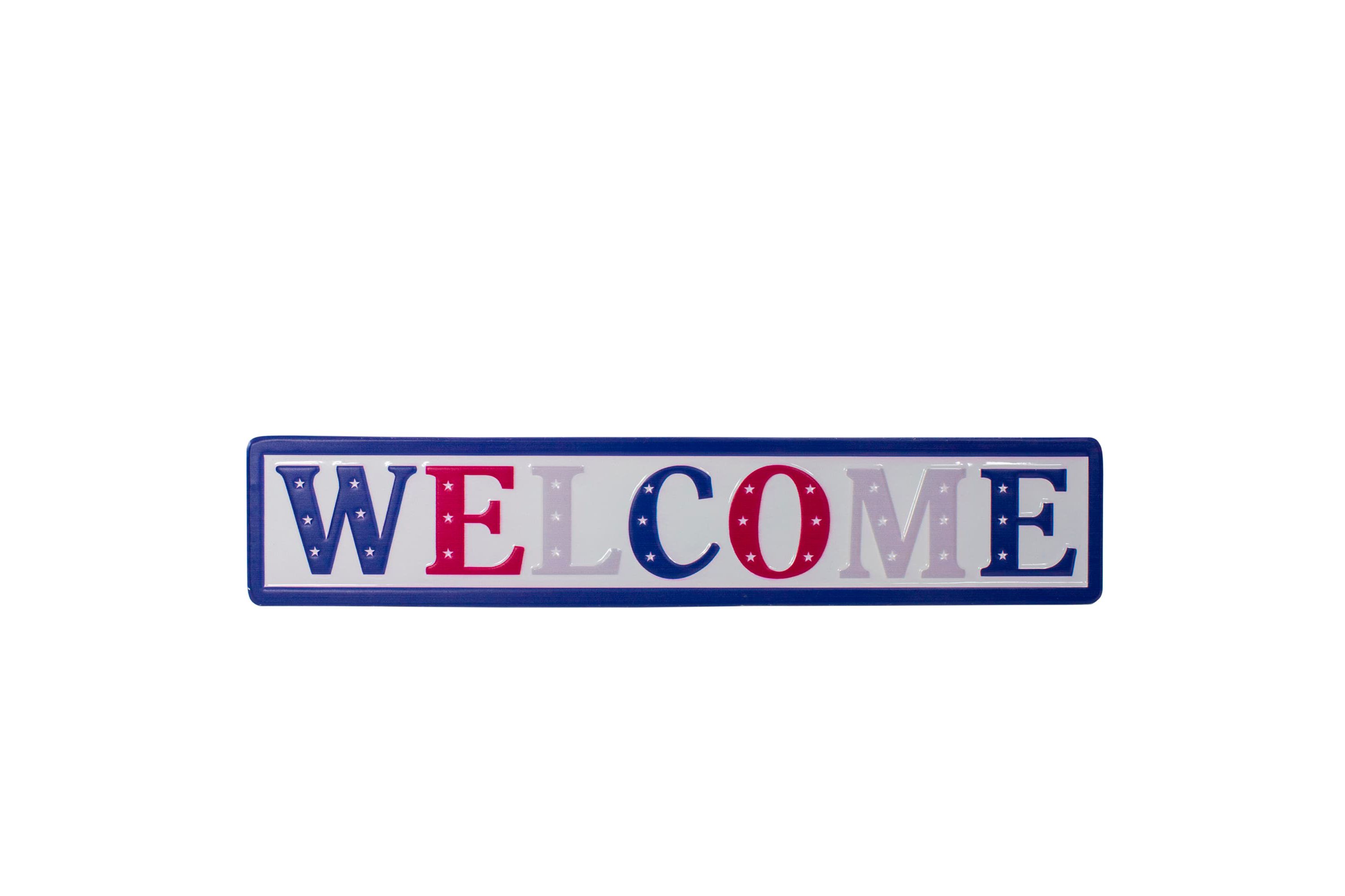 18" Metal Patriotic "WELCOME" Sign with Stars Wall Decor