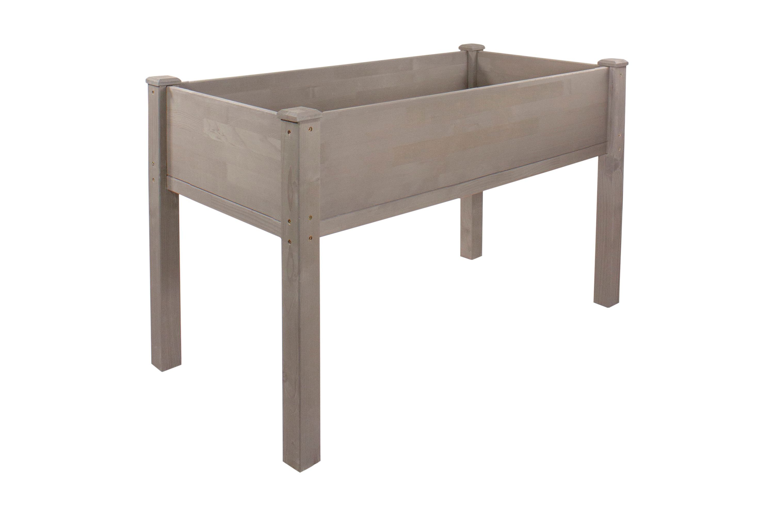 4ft Brown Wood Raised Garden Bed Planter Box with Liner