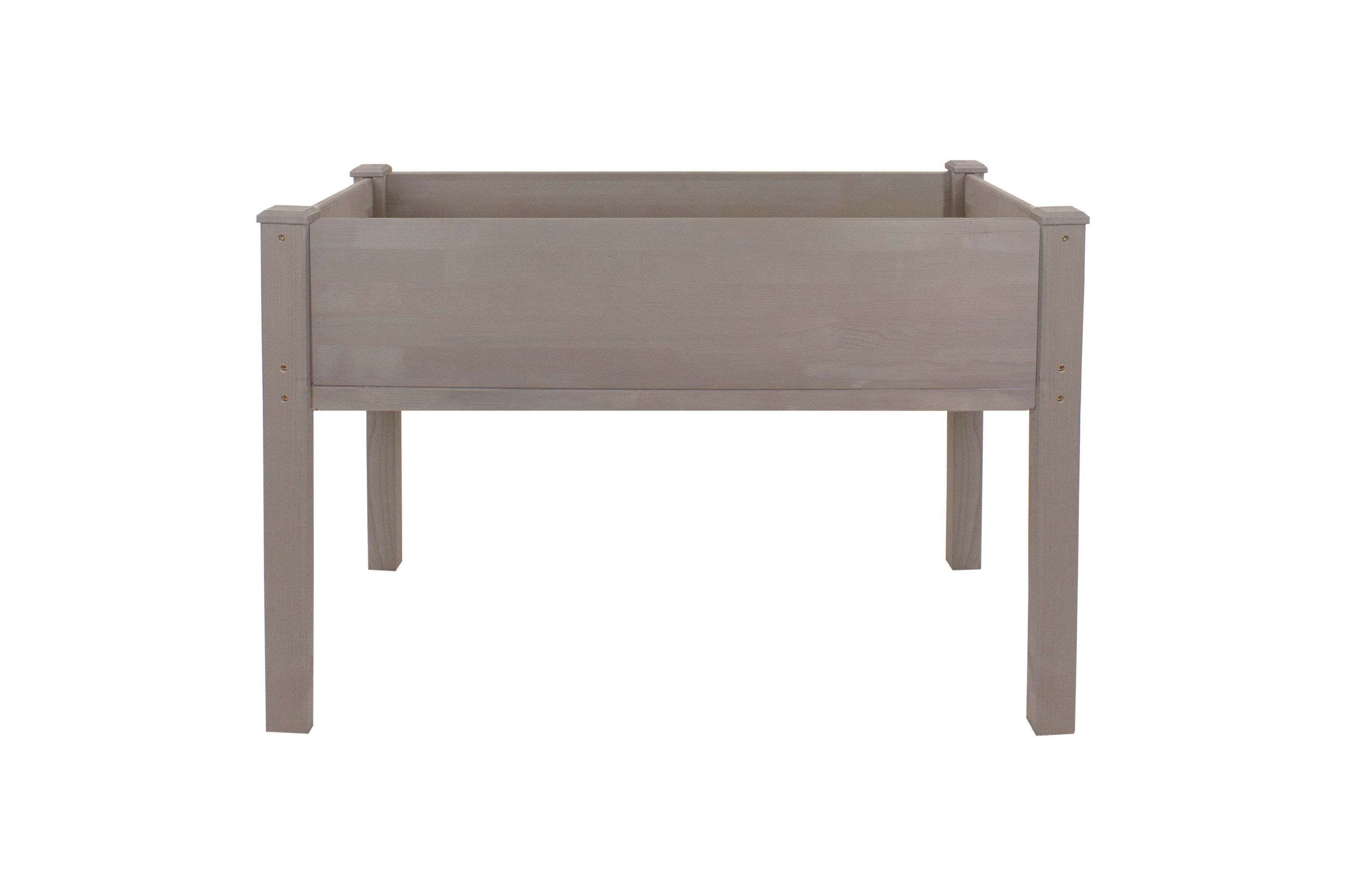 4ft Brown Wood Raised Garden Bed Planter Box with Liner