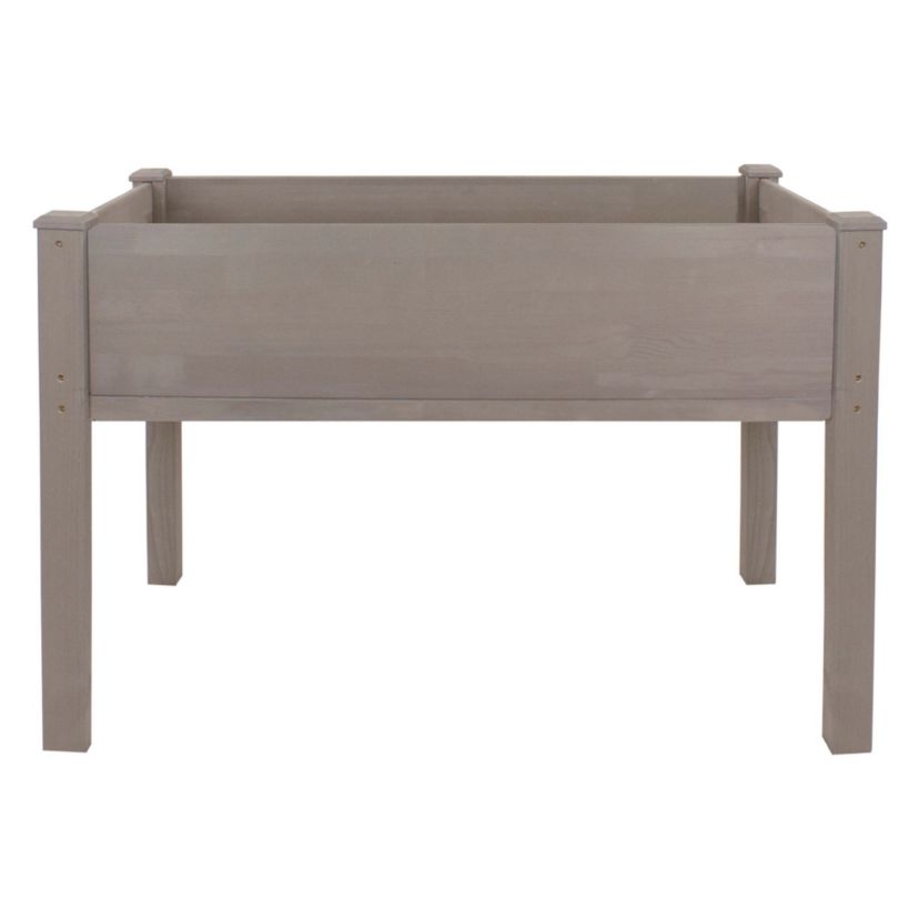 4ft Brown Wood Raised Garden Bed Planter Box with Liner
