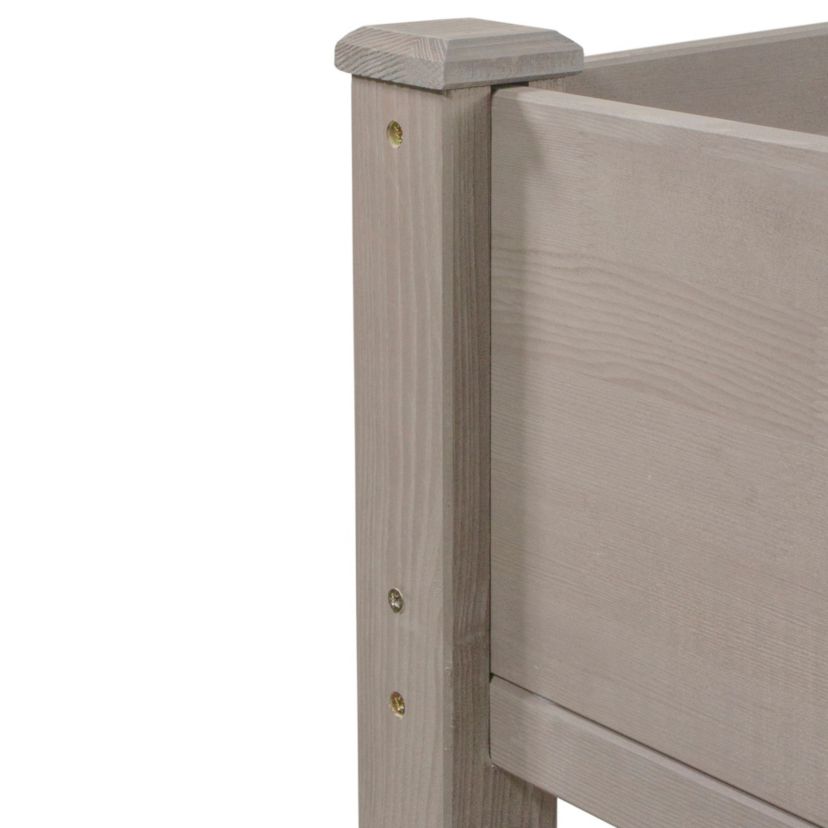 4ft Brown Wood Raised Garden Bed Planter Box with Liner