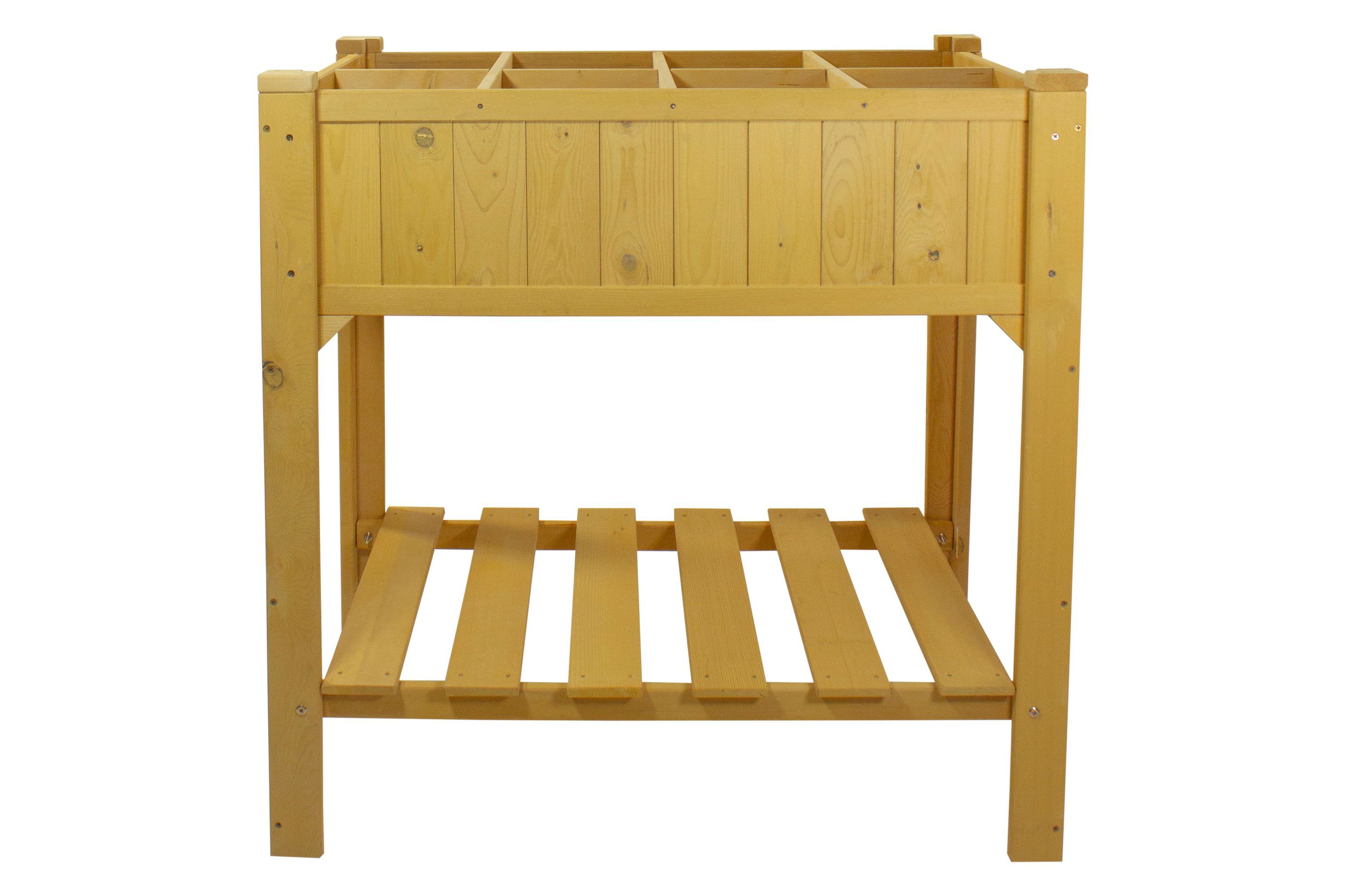 3ft Wooden Raised Garden Bed Planter Box with Shelf