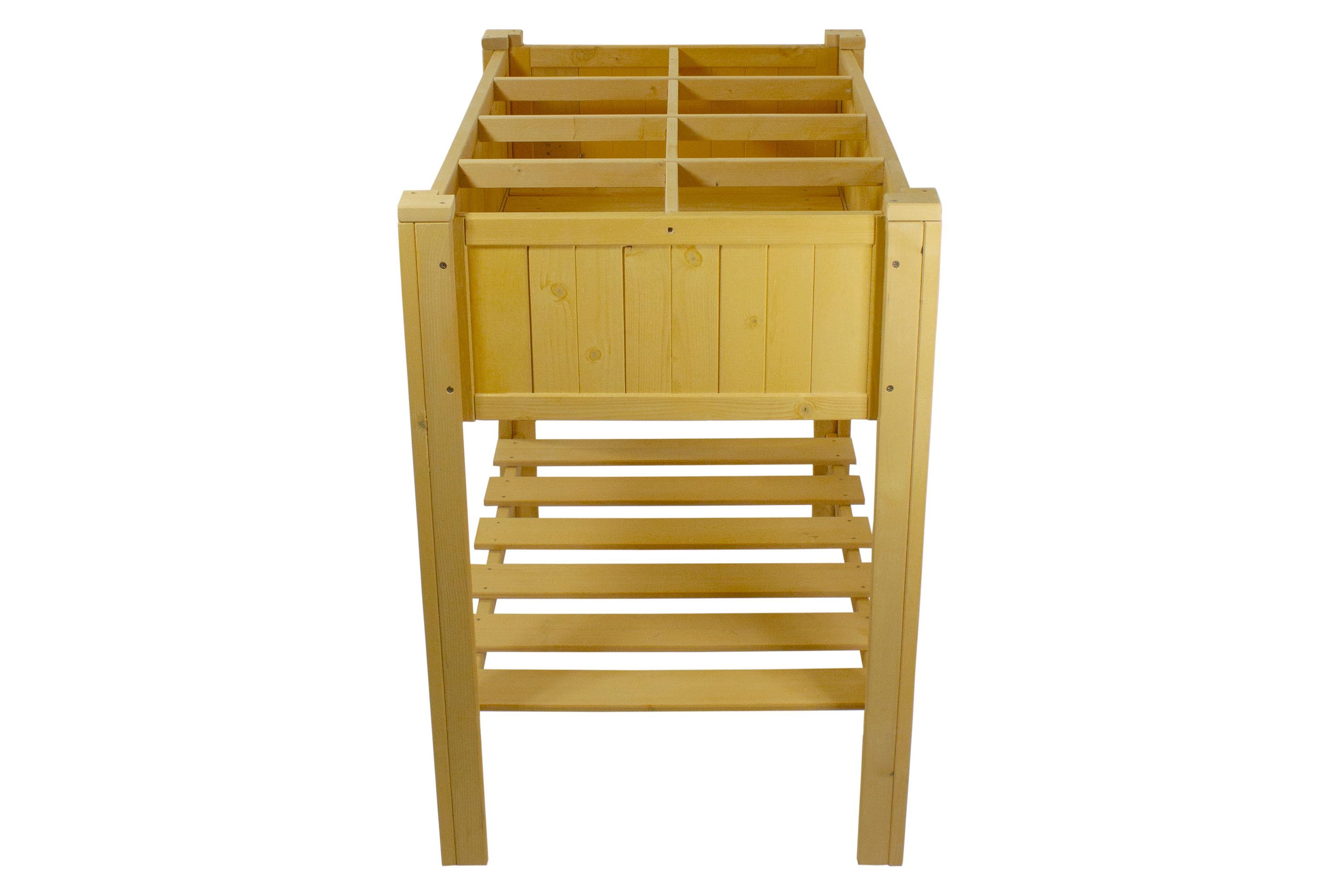 3ft Wooden Raised Garden Bed Planter Box with Shelf