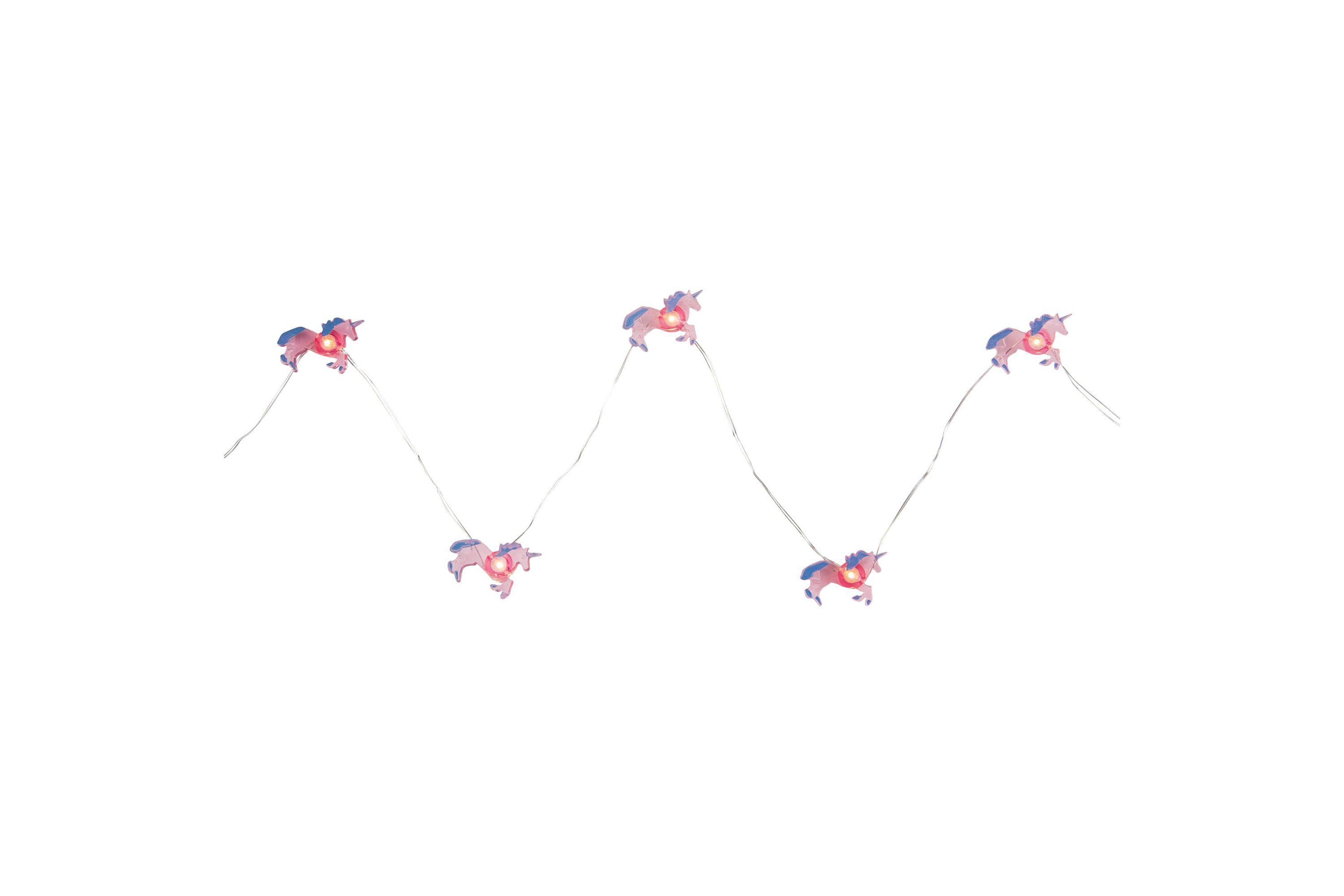 10-Count LED Pink Unicorn Fairy Lights - Warm White