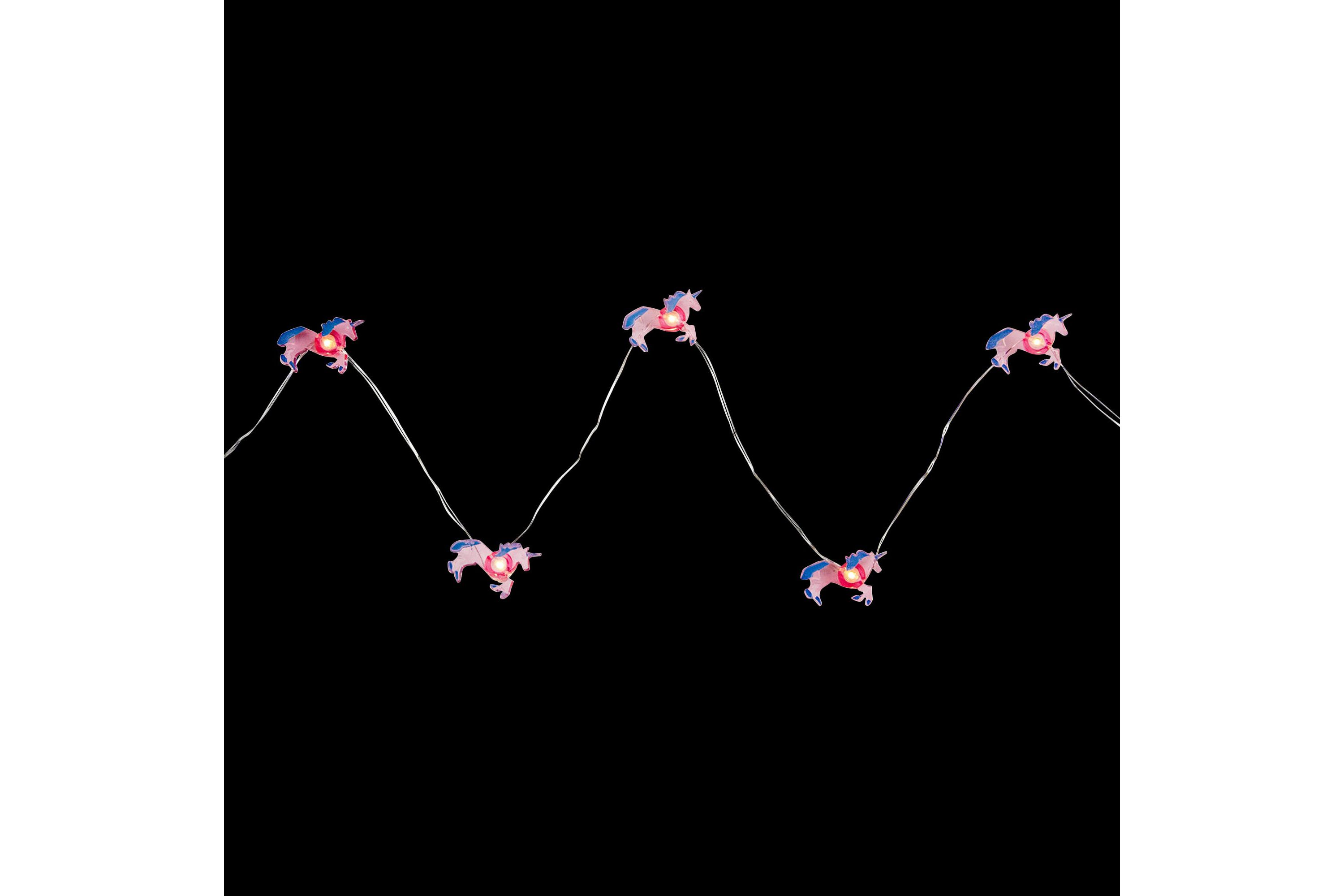 10-Count LED Pink Unicorn Fairy Lights - Warm White