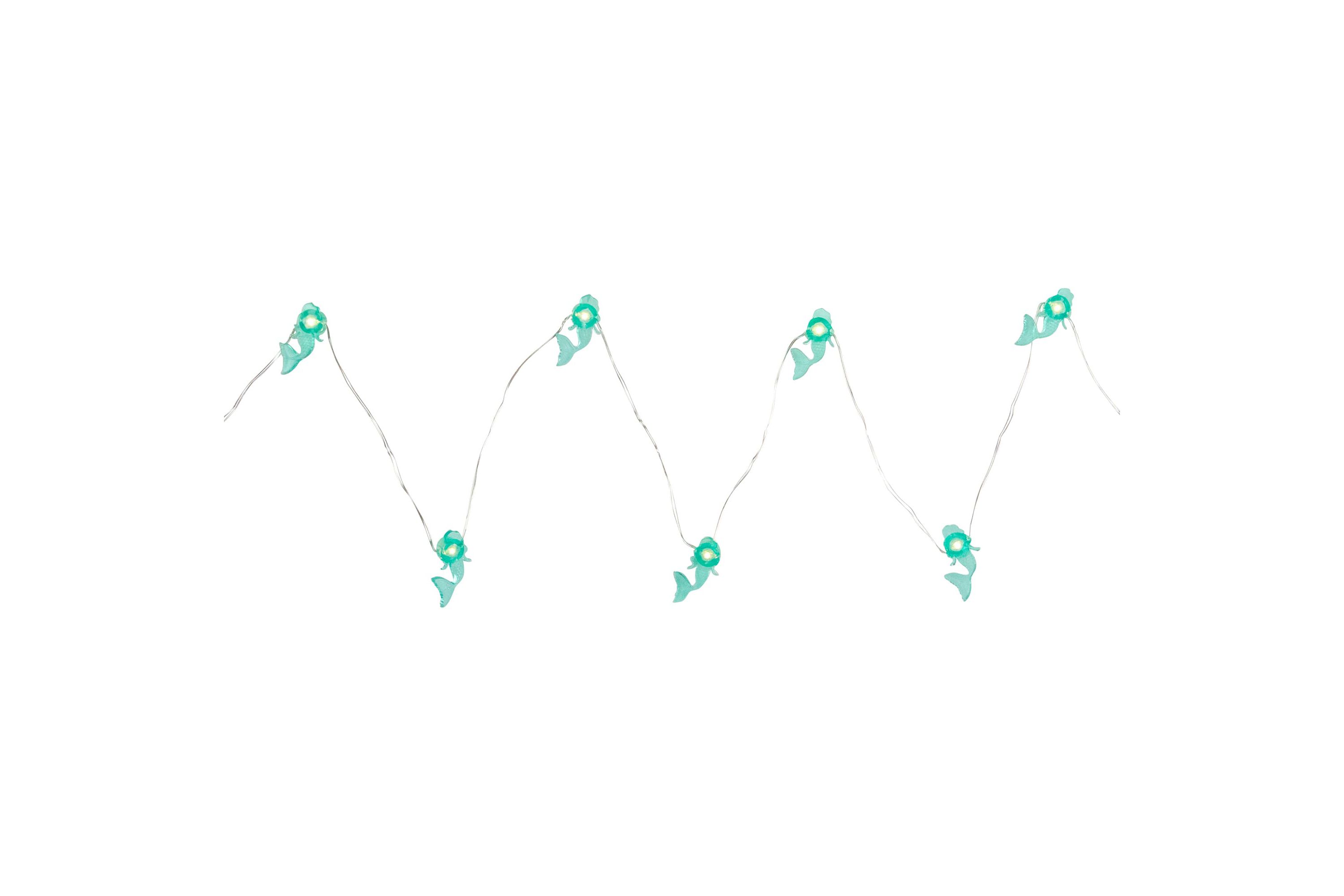 10-Count LED Teal Mermaid Fairy Lights - Warm White