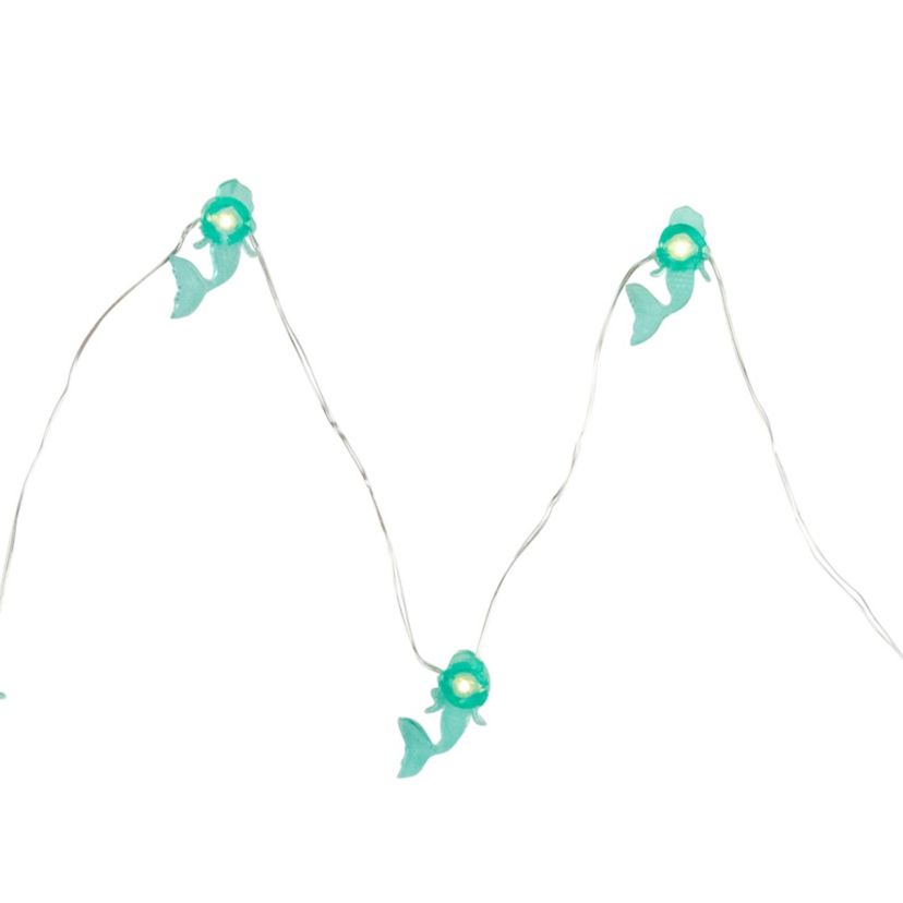10-Count LED Teal Mermaid Fairy Lights - Warm White