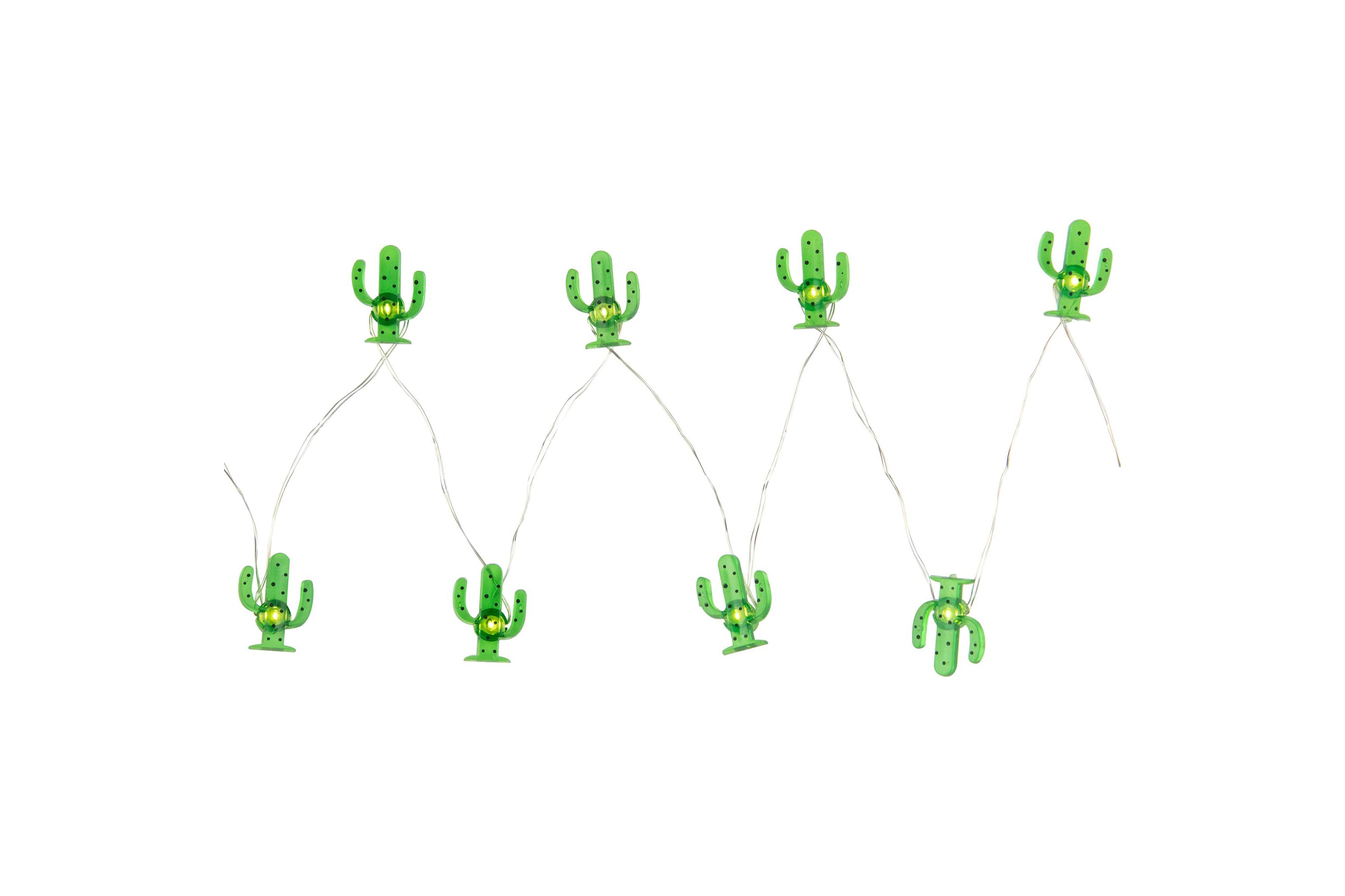 10-Count LED Green Cactus Fairy Lights - Warm White