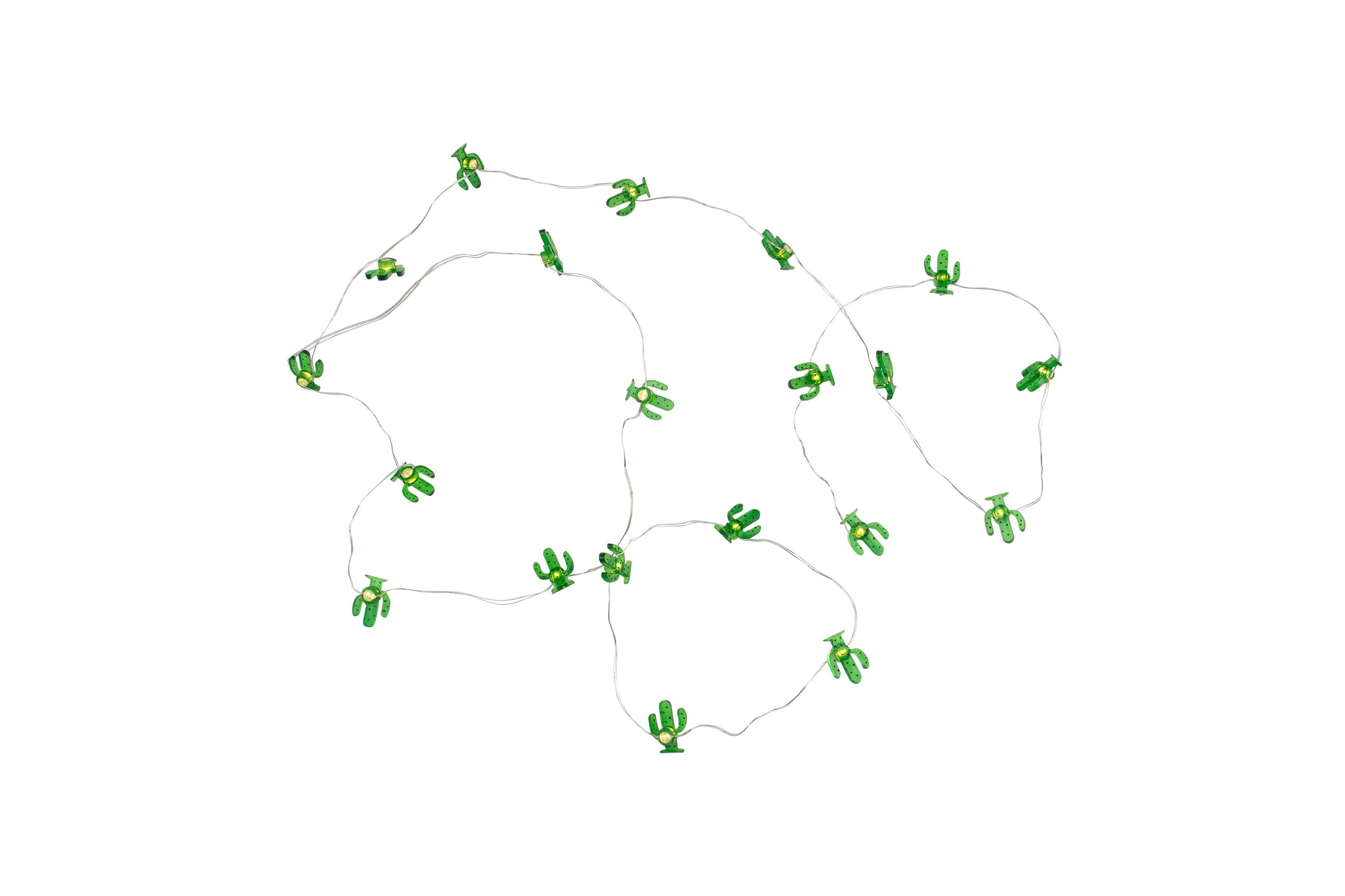 10-Count LED Green Cactus Fairy Lights - Warm White