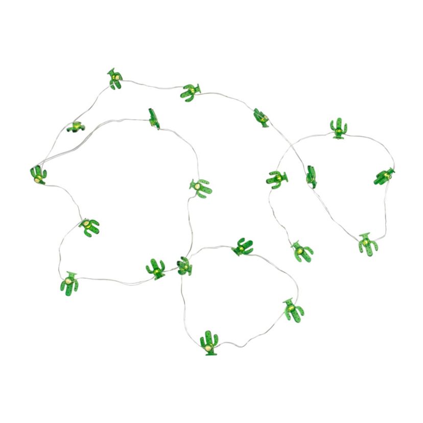 10-Count LED Green Cactus Fairy Lights - Warm White