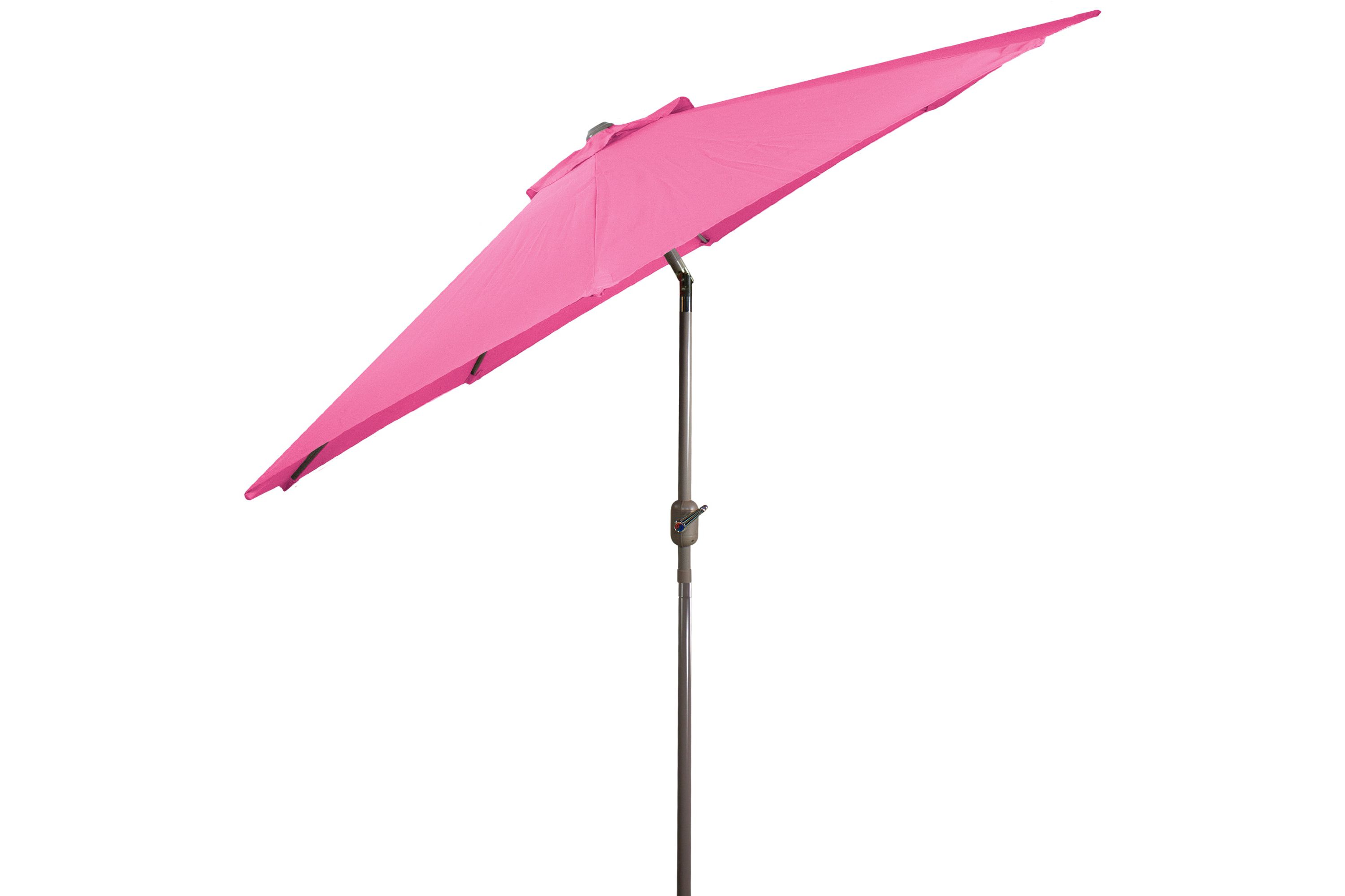 9ft Outdoor Patio Market Umbrella with Hand Crank and Tilt  Pink