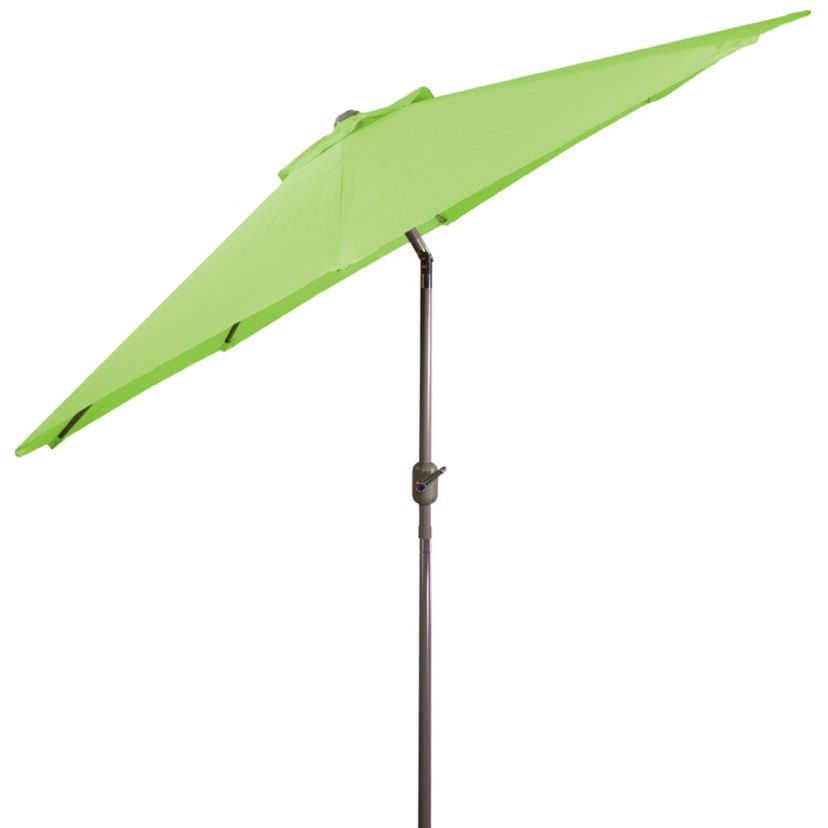 9ft Outdoor Patio Market Umbrella with Hand Crank and Tilt  Lime Green