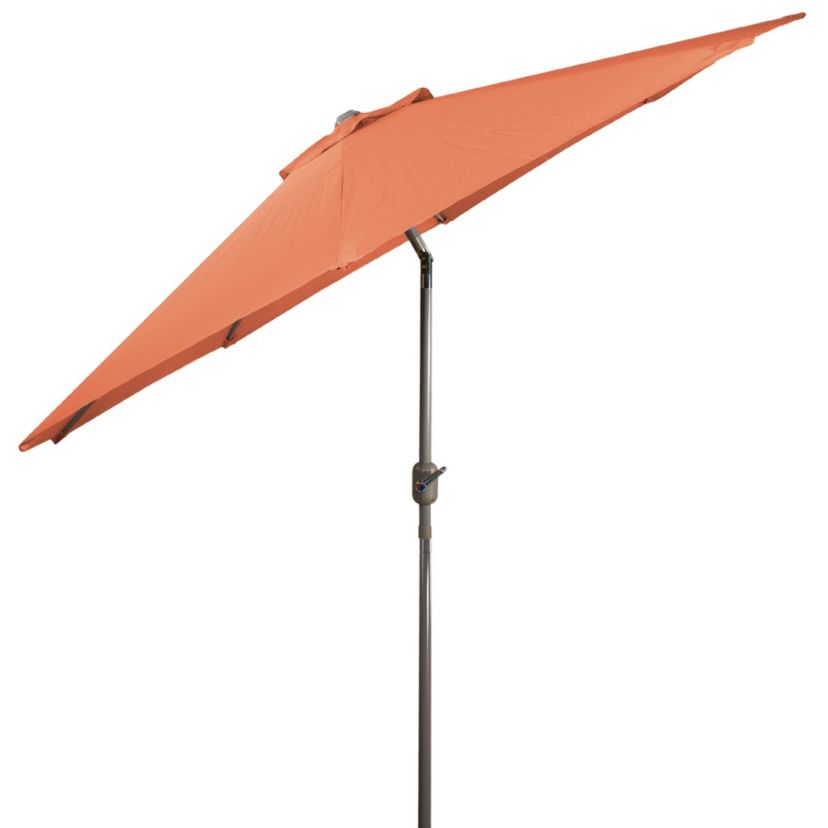 9ft Outdoor Orange Patio Umbrella with Hand Crank and Tilt