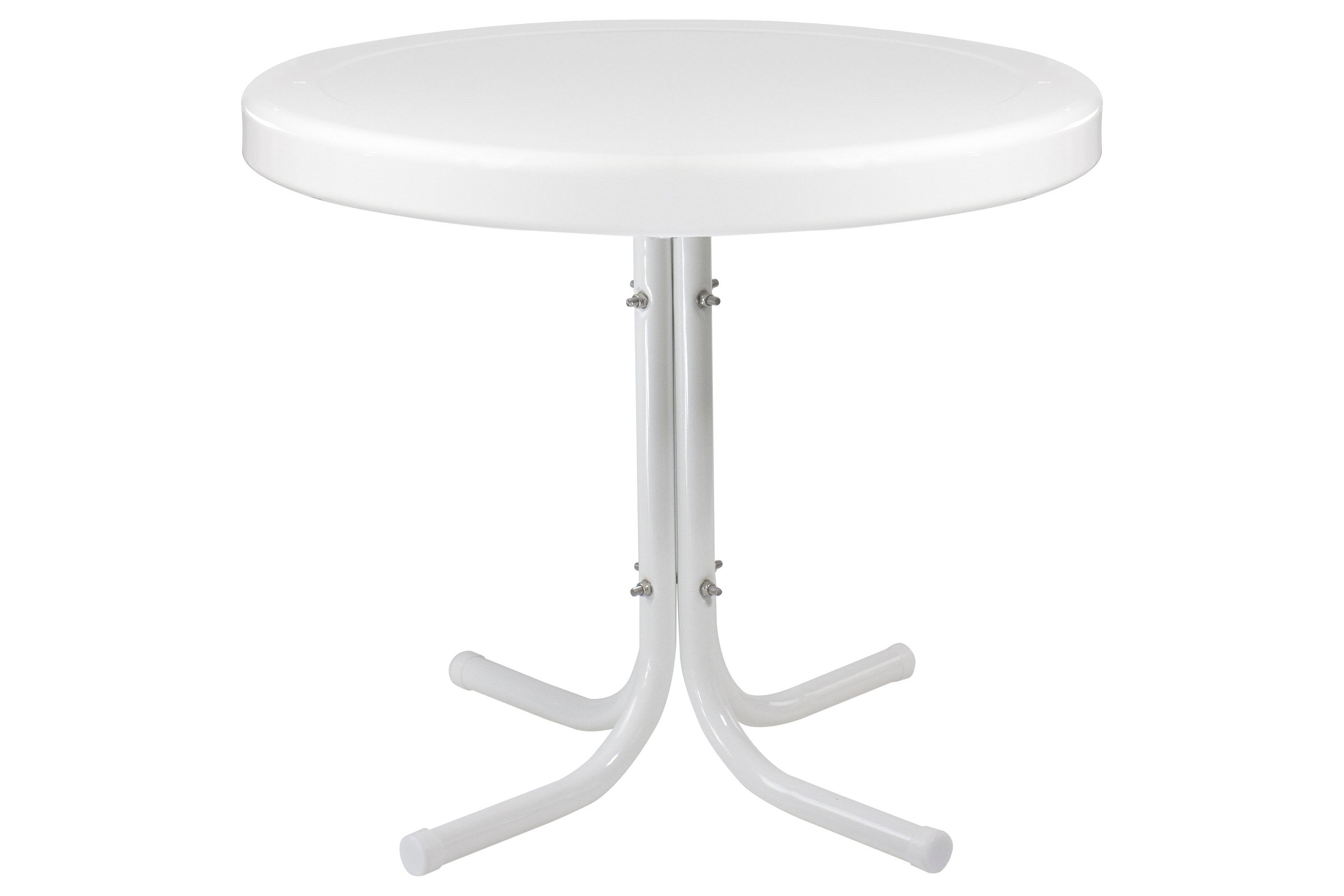 22" Outdoor Retro Tulip Side Table  White