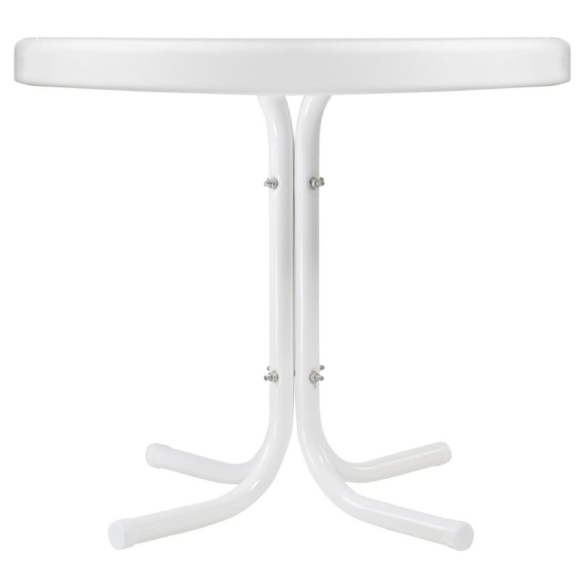 22" Outdoor Retro Tulip Side Table  White