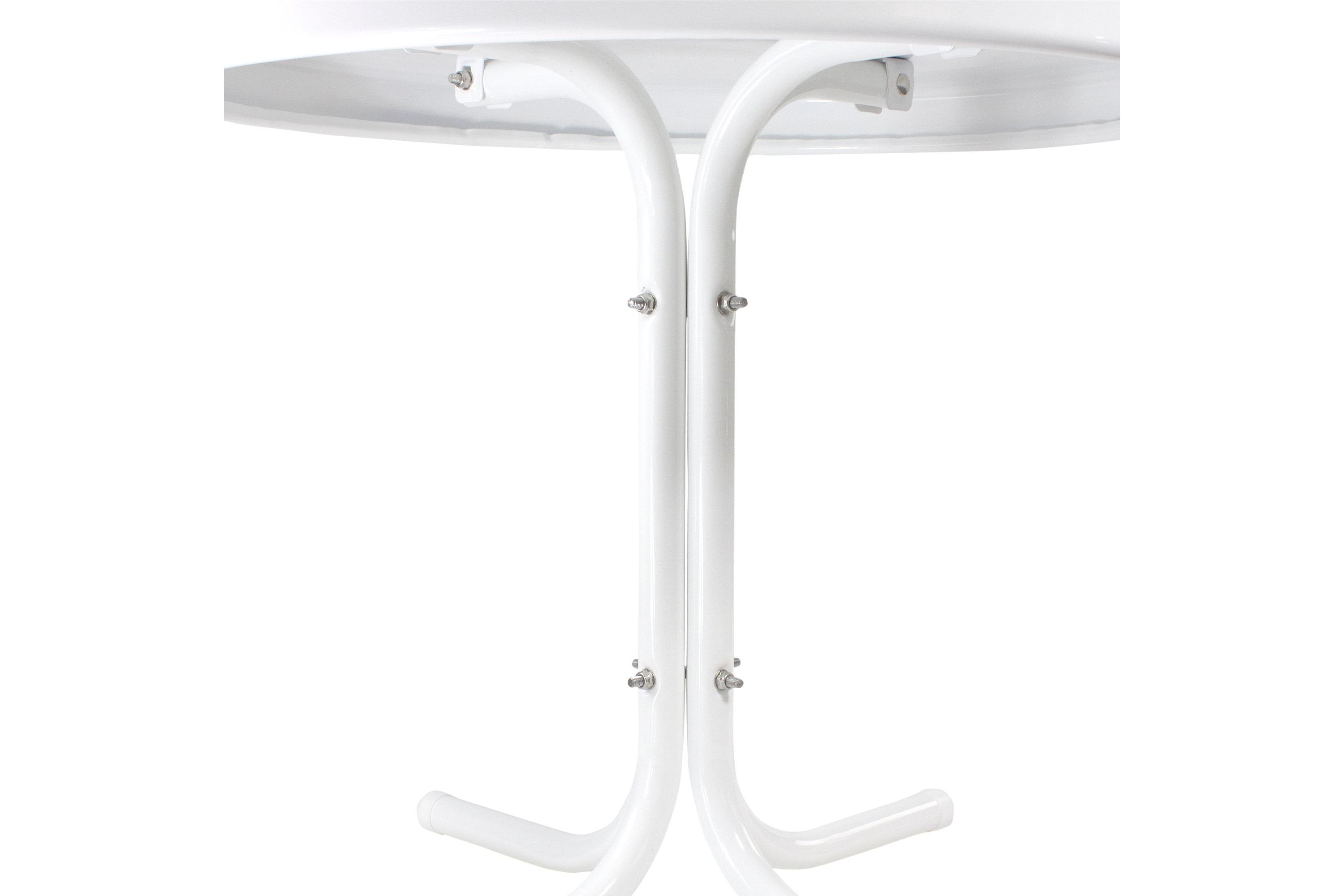 22" Outdoor Retro Tulip Side Table  White