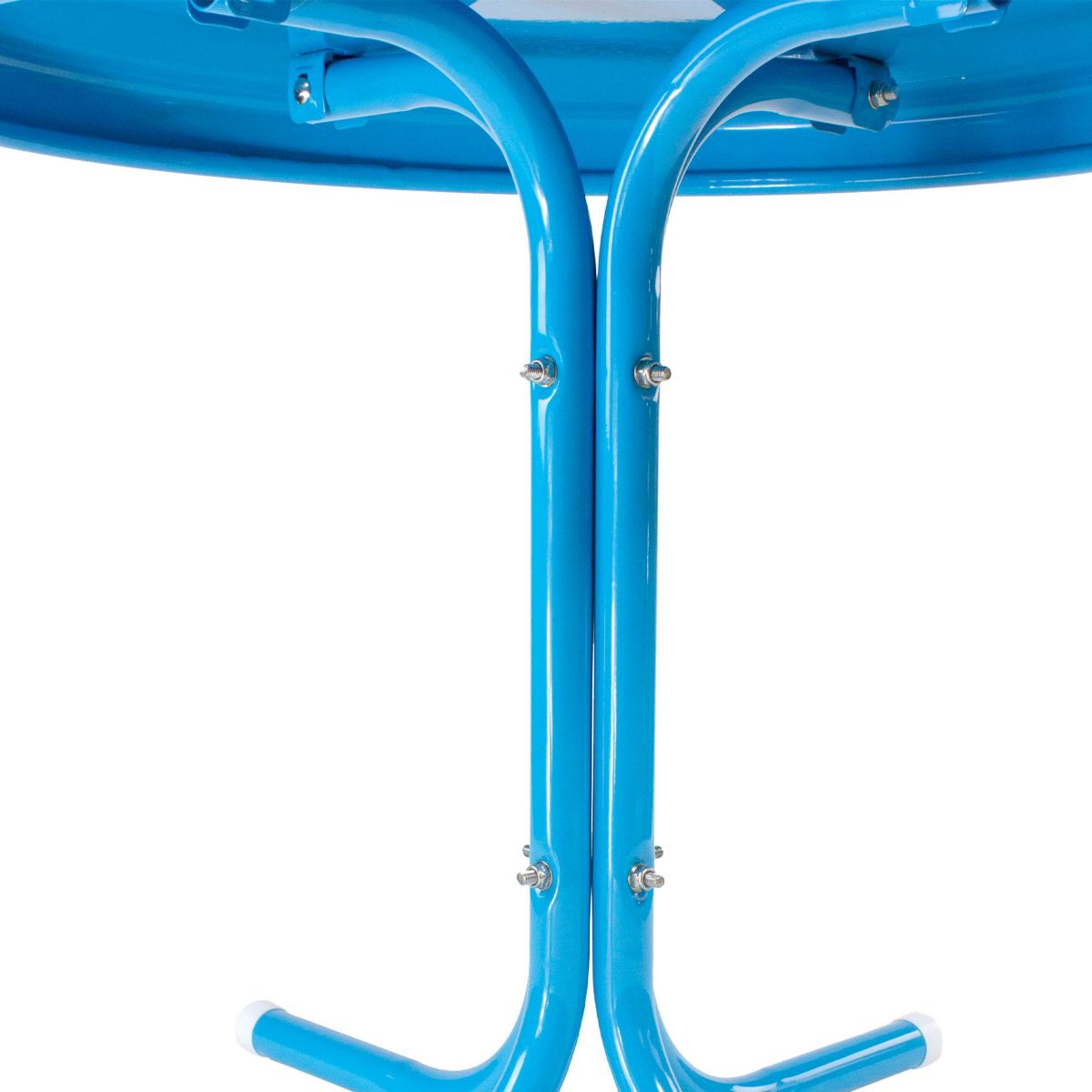 22" Outdoor Retro Tulip Side Table  Turquoise Blue