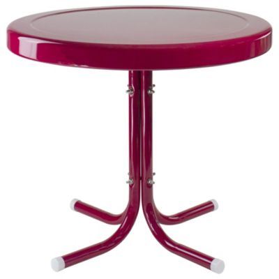 22" Outdoor Retro Tulip Side Table  Pink