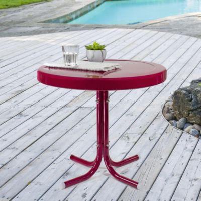 22" Outdoor Retro Tulip Side Table  Pink