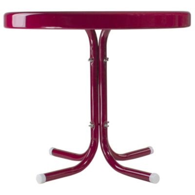 22" Outdoor Retro Tulip Side Table  Pink