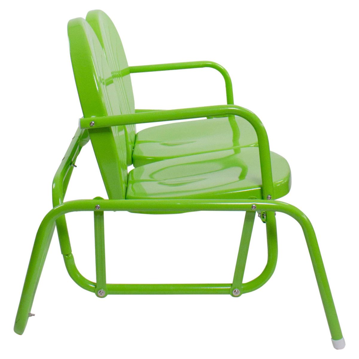 48.25" Outdoor Retro Metal Tulip Double Glider Patio Chair  Lime Green