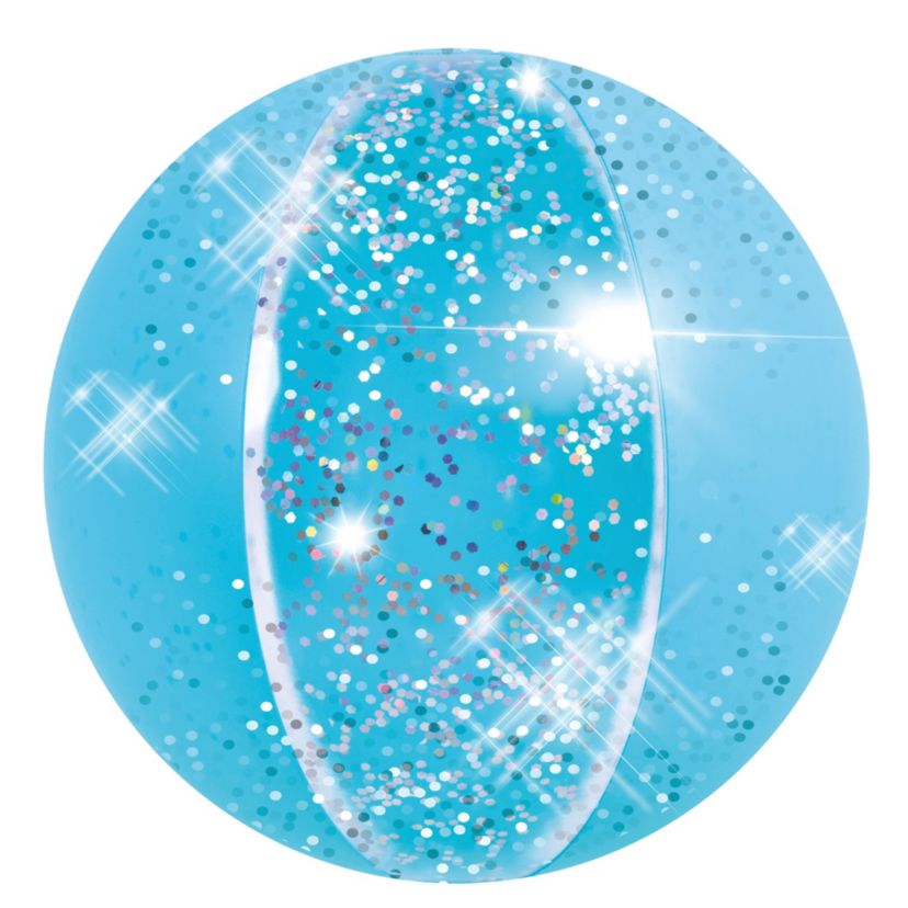 Glitter Inflatable Beach Ball - 16" - Blue